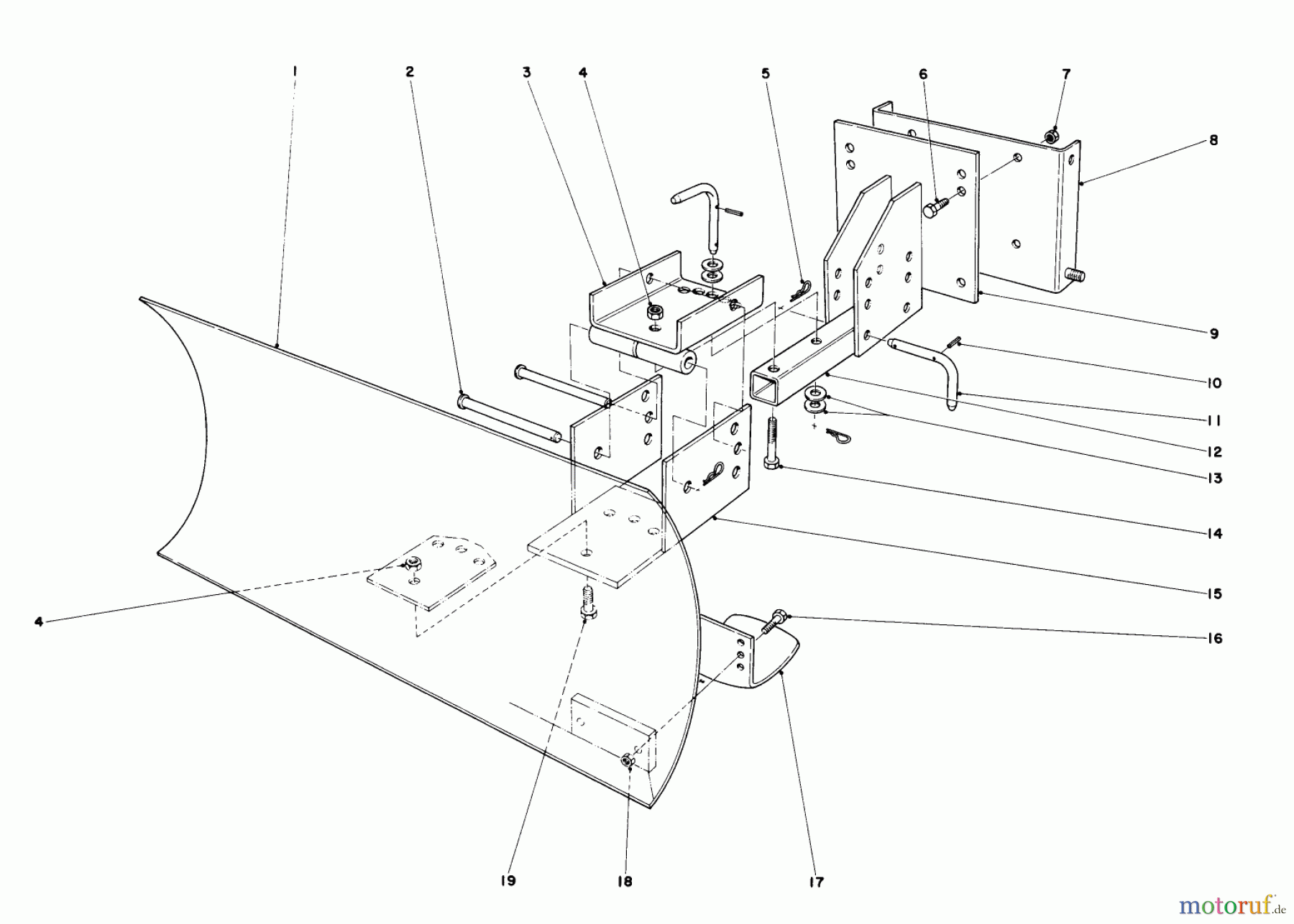 Toro Neu Snow Blowers/Snow Throwers Seite 1 38160 (1132) - Toro 1132 Snowthrower, 1980 (0000001-0999999) GRADER BLADE ASSEMBLY MODEL 59099