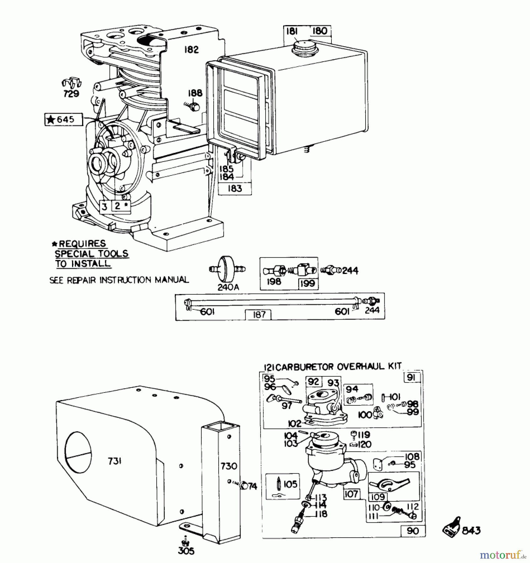 Toro Neu Snow Blowers/Snow Throwers Seite 1 38160 (1132) - Toro 1132 Snowthrower, 1981 (1000001-1999999) ENGINE 190402 TYPE 0989-01 (8 H.P. SNOWTHROOWER MODEL 38150)