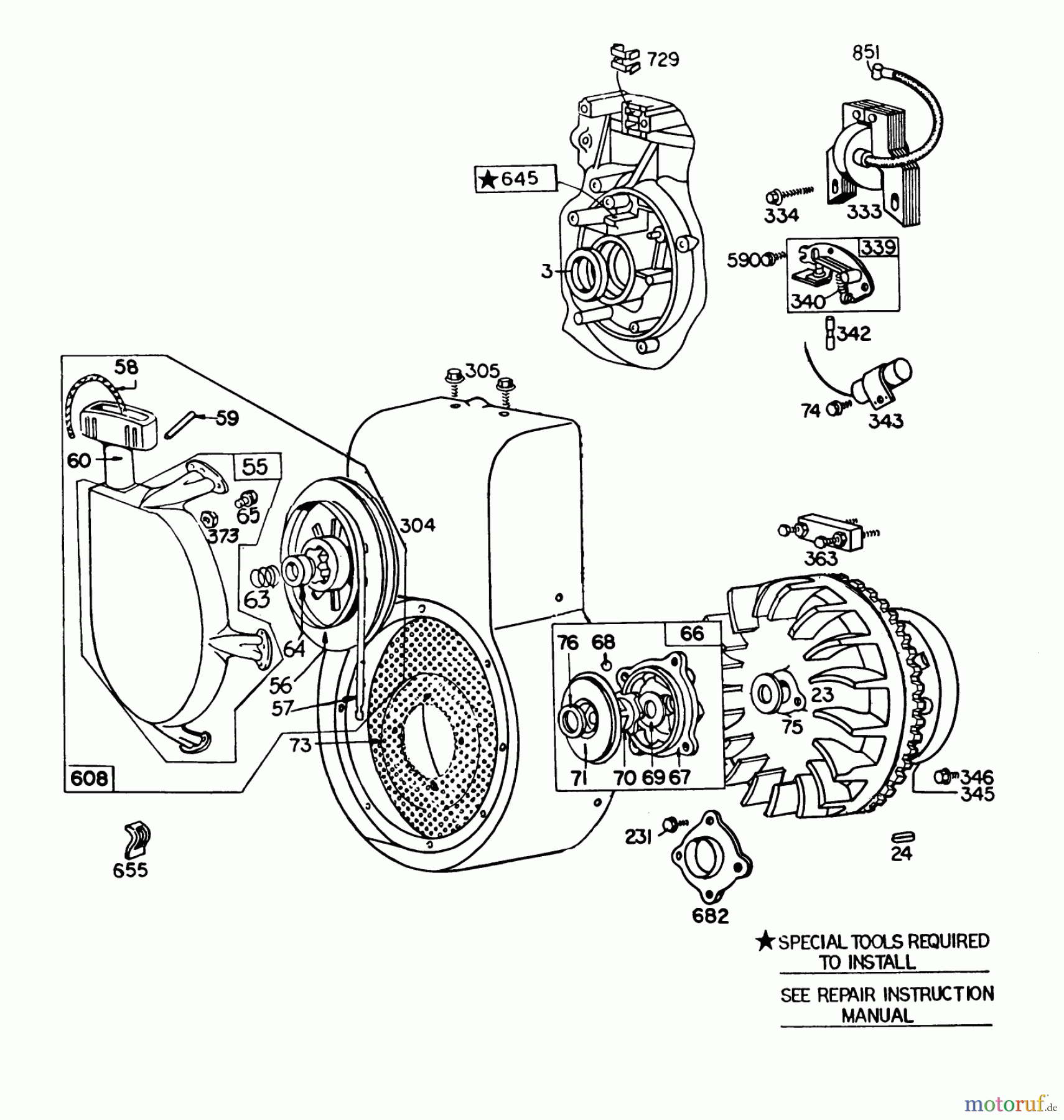 Toro Neu Snow Blowers/Snow Throwers Seite 1 38160 (1132) - Toro 1132 Snowthrower, 1981 (1000001-1999999) ENGINE 252416 TYPE NO. 0190-01 (11 H.P. SNOWTHROWER MODEL 38160)BRIGGS & STRATTON #2