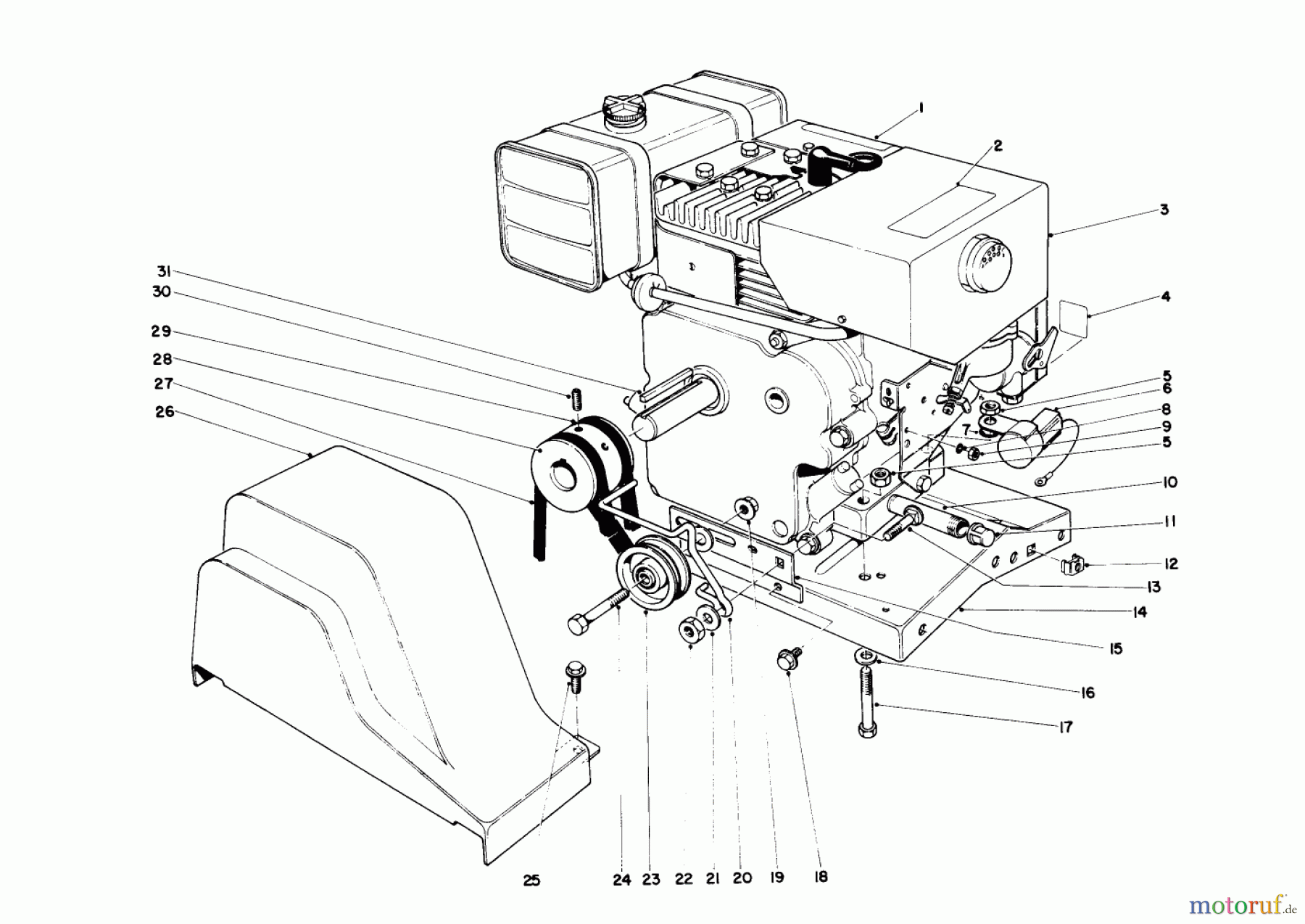  Toro Neu Snow Blowers/Snow Throwers Seite 1 38160 (1132) - Toro 1132 Snowthrower, 1981 (1000001-1999999) ENGINE ASSEMBLY (MODEL 38150)