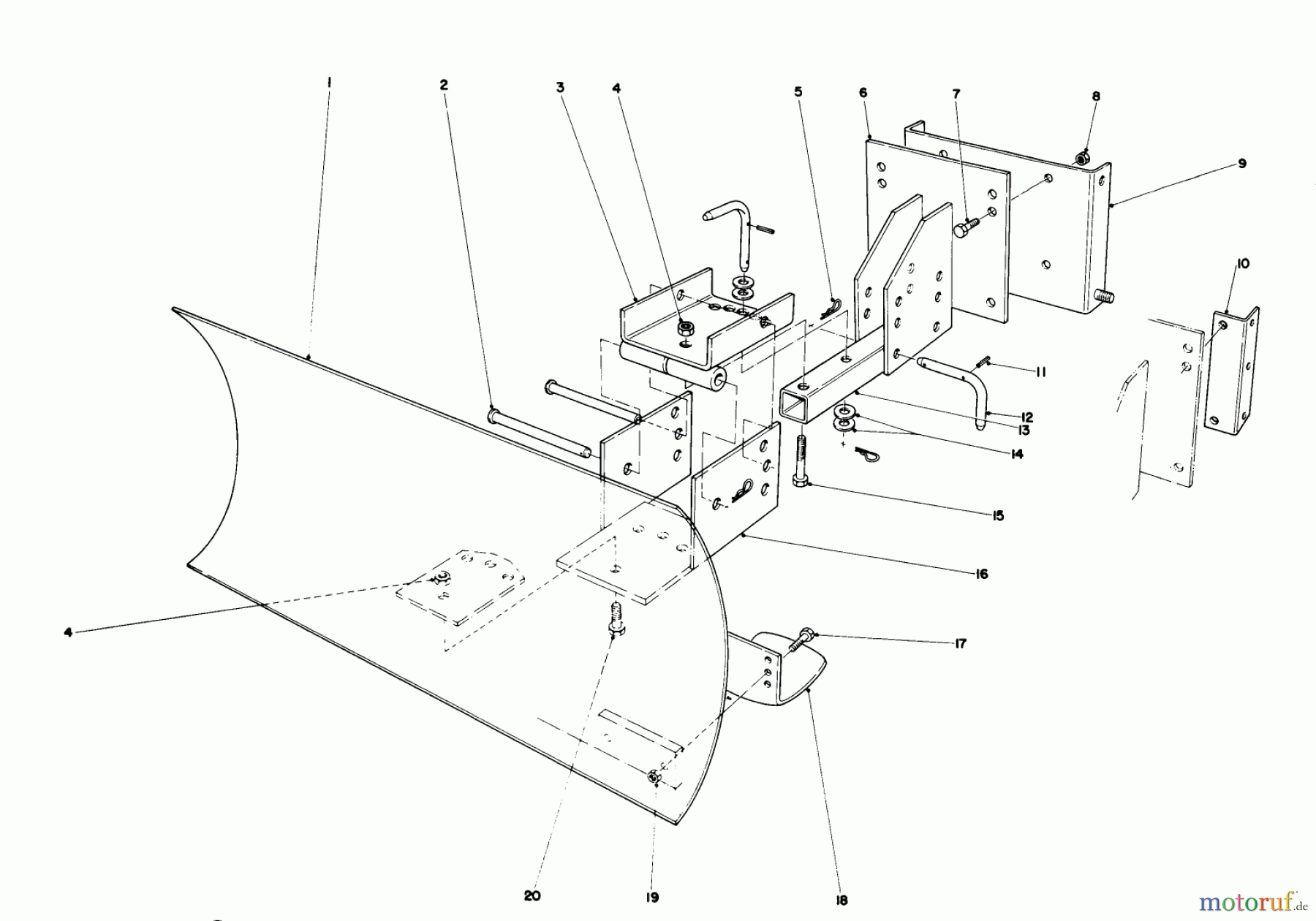 Toro Neu Snow Blowers/Snow Throwers Seite 1 38160 (1132) - Toro 1132 Snowthrower, 1981 (1000001-1999999) GRADER BLADE ASSEMBLY