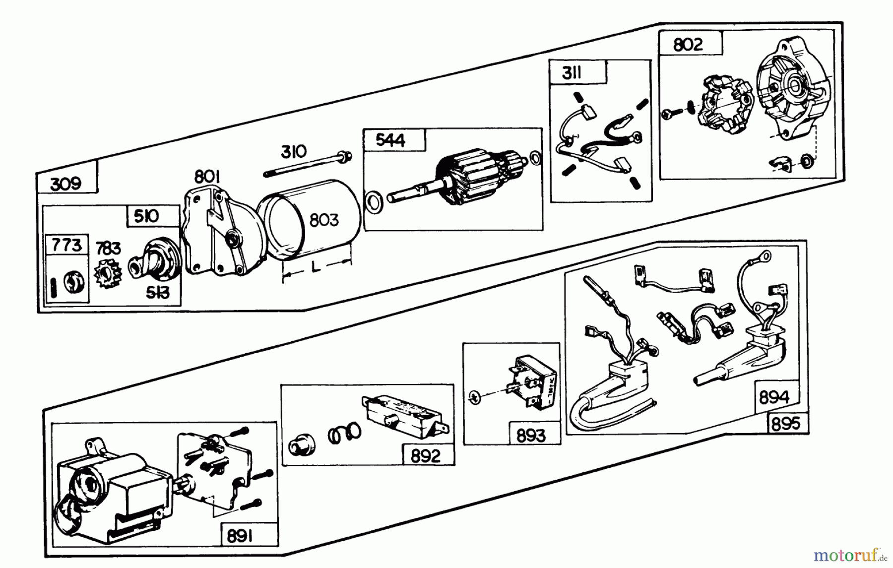 Toro Neu Snow Blowers/Snow Throwers Seite 1 38160 (1132) - Toro 1132 Snowthrower, 1981 (1000001-1999999) STARTER MOTOR KIT (8 H.P. & 11 H.P. SNOWTHROWER MODEL 38150 & 38