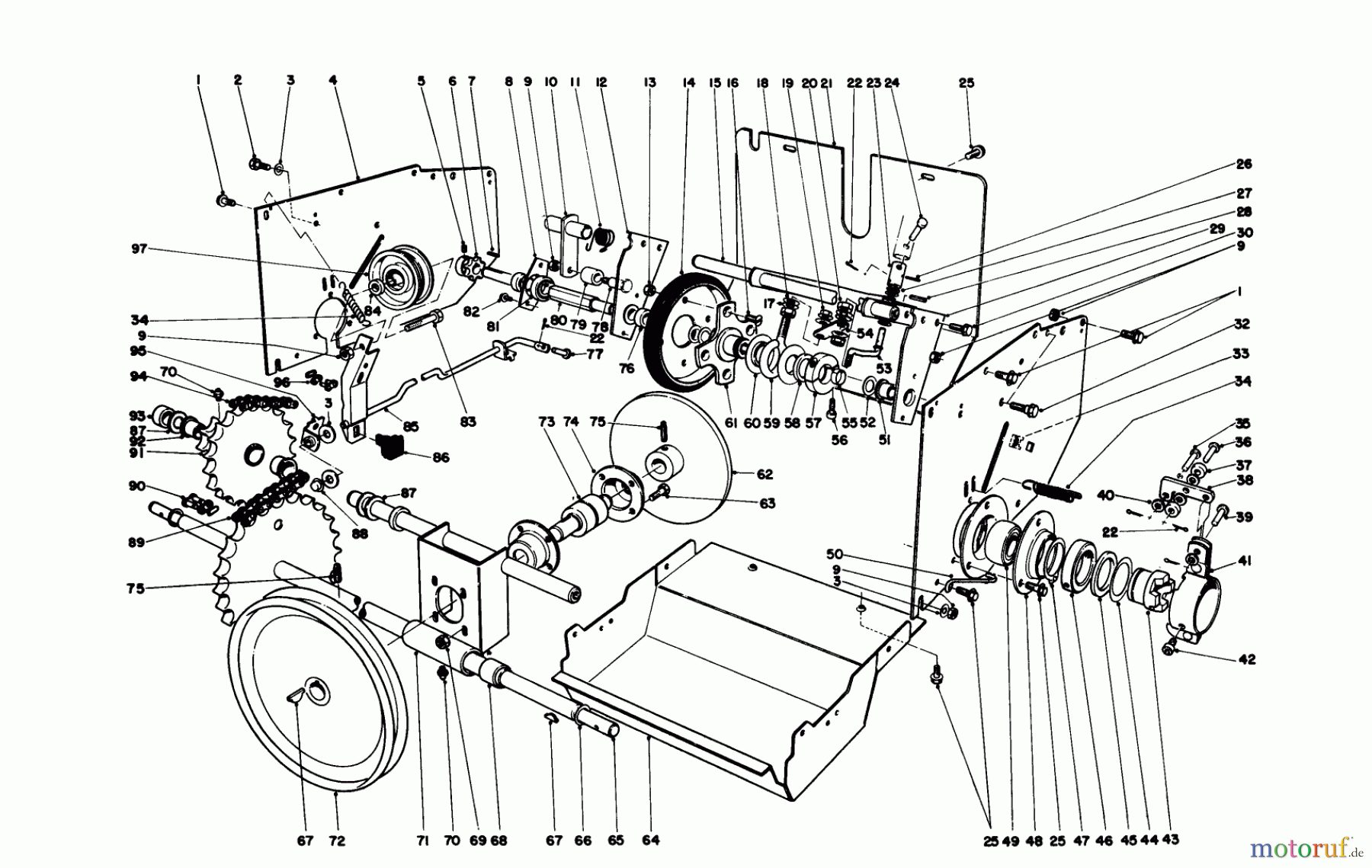 Toro Neu Snow Blowers/Snow Throwers Seite 1 38160 (1132) - Toro 1132 Snowthrower, 1981 (1000001-1999999) TRACTION ASSEMBLY