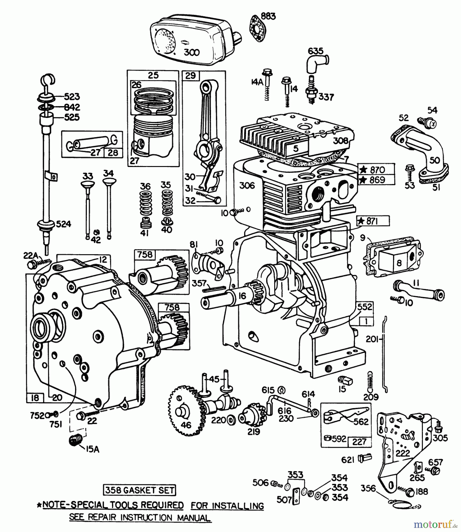 Toro Neu Snow Blowers/Snow Throwers Seite 1 38160 (1132) - Toro 1132 Snowthrower, 1982 (2000001-2999999) ENGINE BRIGGS & STRATTON MODEL NO. 252416-0190-01 #1