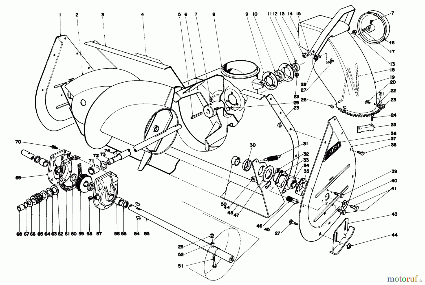 Toro Neu Snow Blowers/Snow Throwers Seite 1 38160 (1132) - Toro 1132 Snowthrower, 1984 (4000001-4999999) AUGER ASSEMBLY