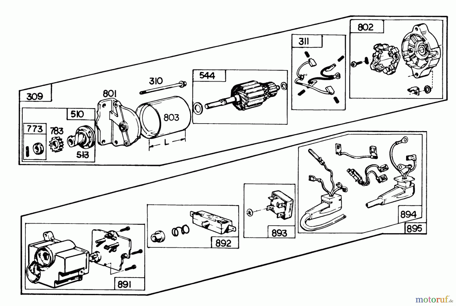 Toro Neu Snow Blowers/Snow Throwers Seite 1 38160 (1132) - Toro 1132 Snowthrower, 1985 (5000001-5999999) STARTER MOTOR KIT MODEL NO. 37-4630 (OPTIONAL)