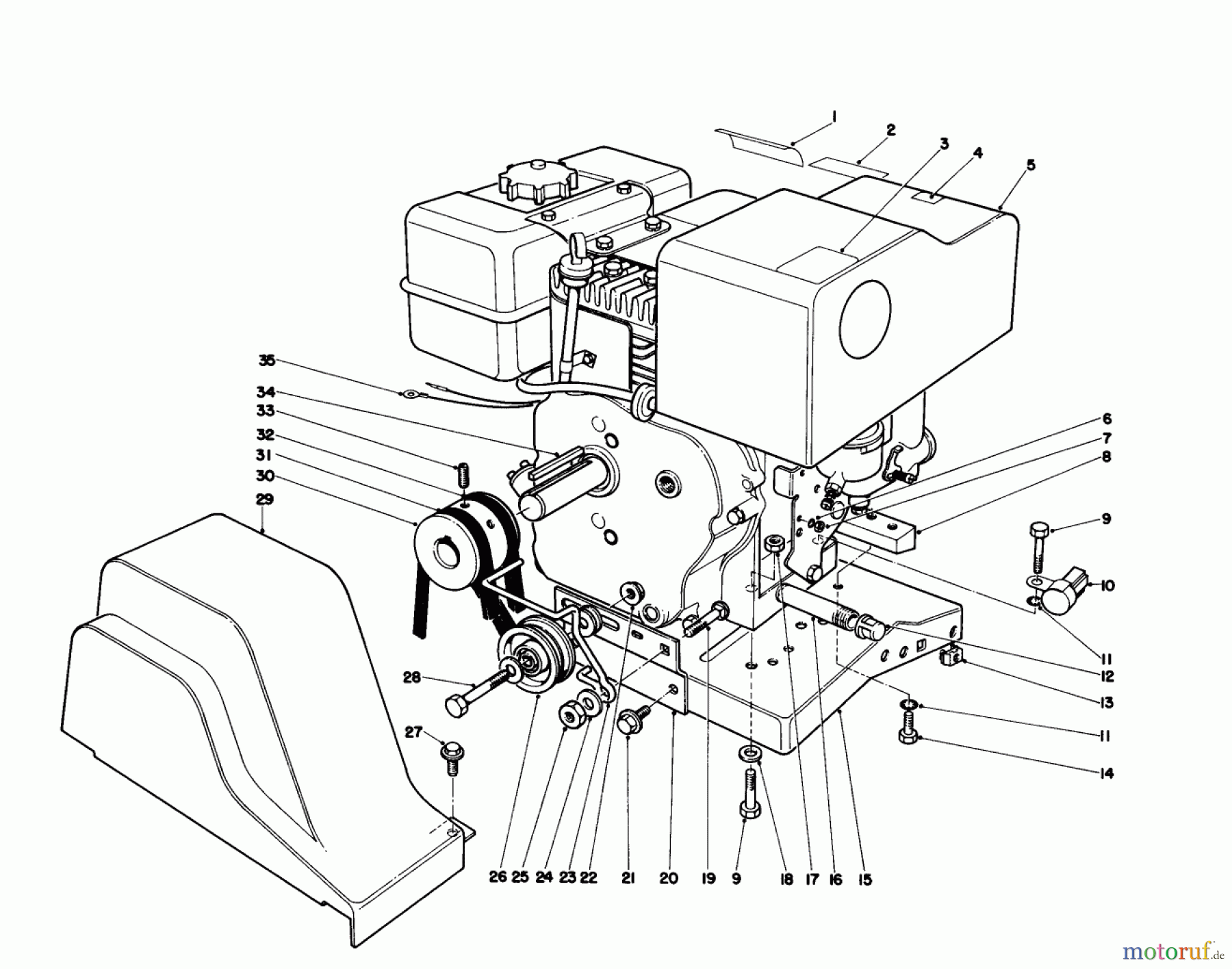  Toro Neu Snow Blowers/Snow Throwers Seite 1 38160 (1132) - Toro 1132 Snowthrower, 1987 (7000001-7999999) ENGINE ASSEMBLY