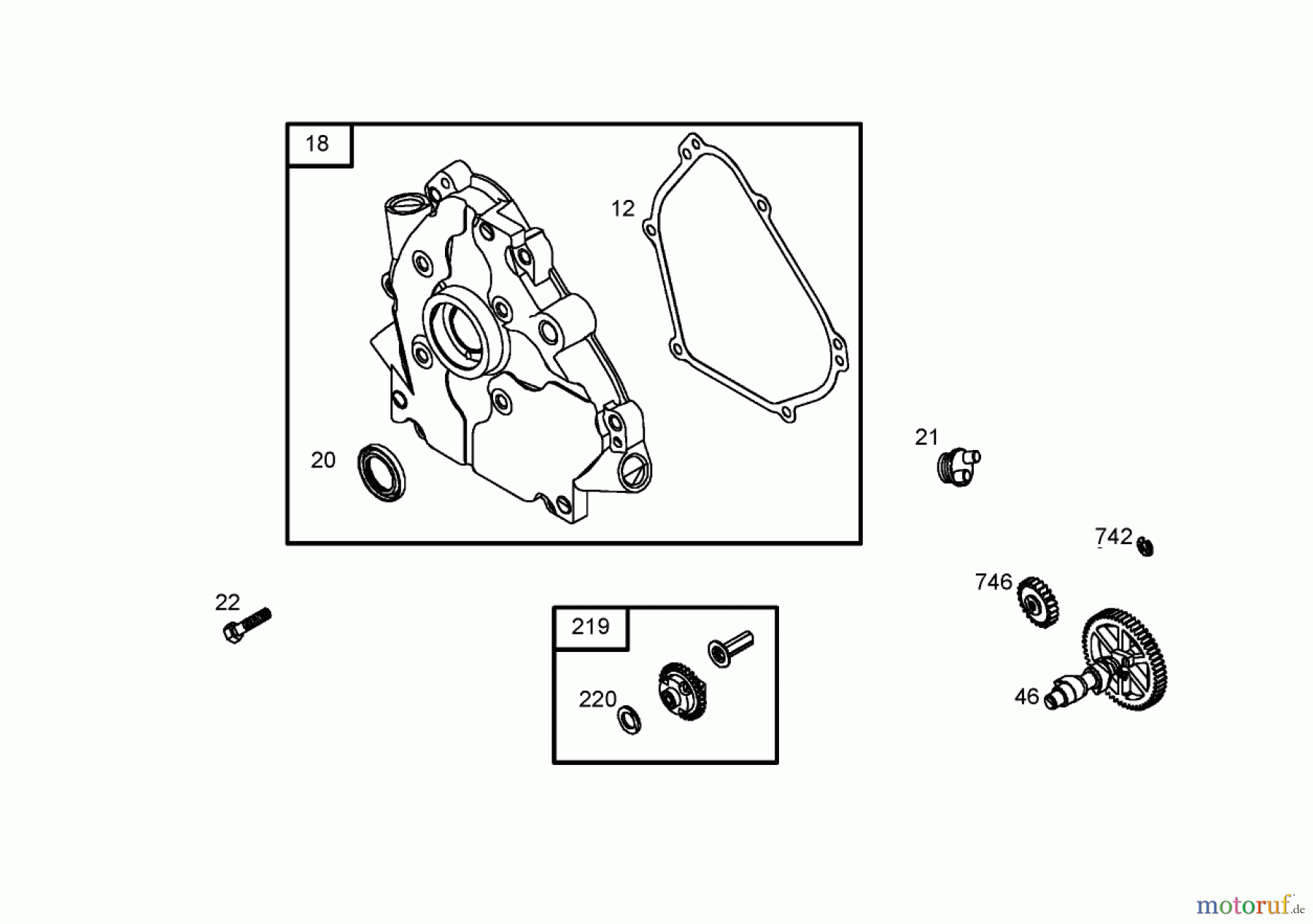 Toro Neu Blowers/Vacuums/Chippers/Shredders 62925 - Toro 206cc OHV Vacuum Blower, 2005 (250000001-250999999) CRANKCASE ASSEMBLY BRIGGS AND STRATTON 126302-0245-E1