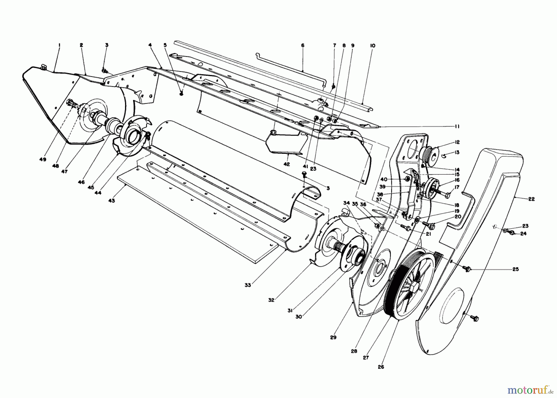  Toro Neu Snow Blowers/Snow Throwers Seite 1 38165 (S-620) - Toro S-620 Snowthrower, 1985 (5000001-5010000) LOWER MAIN FRAME ASSEMBLY
