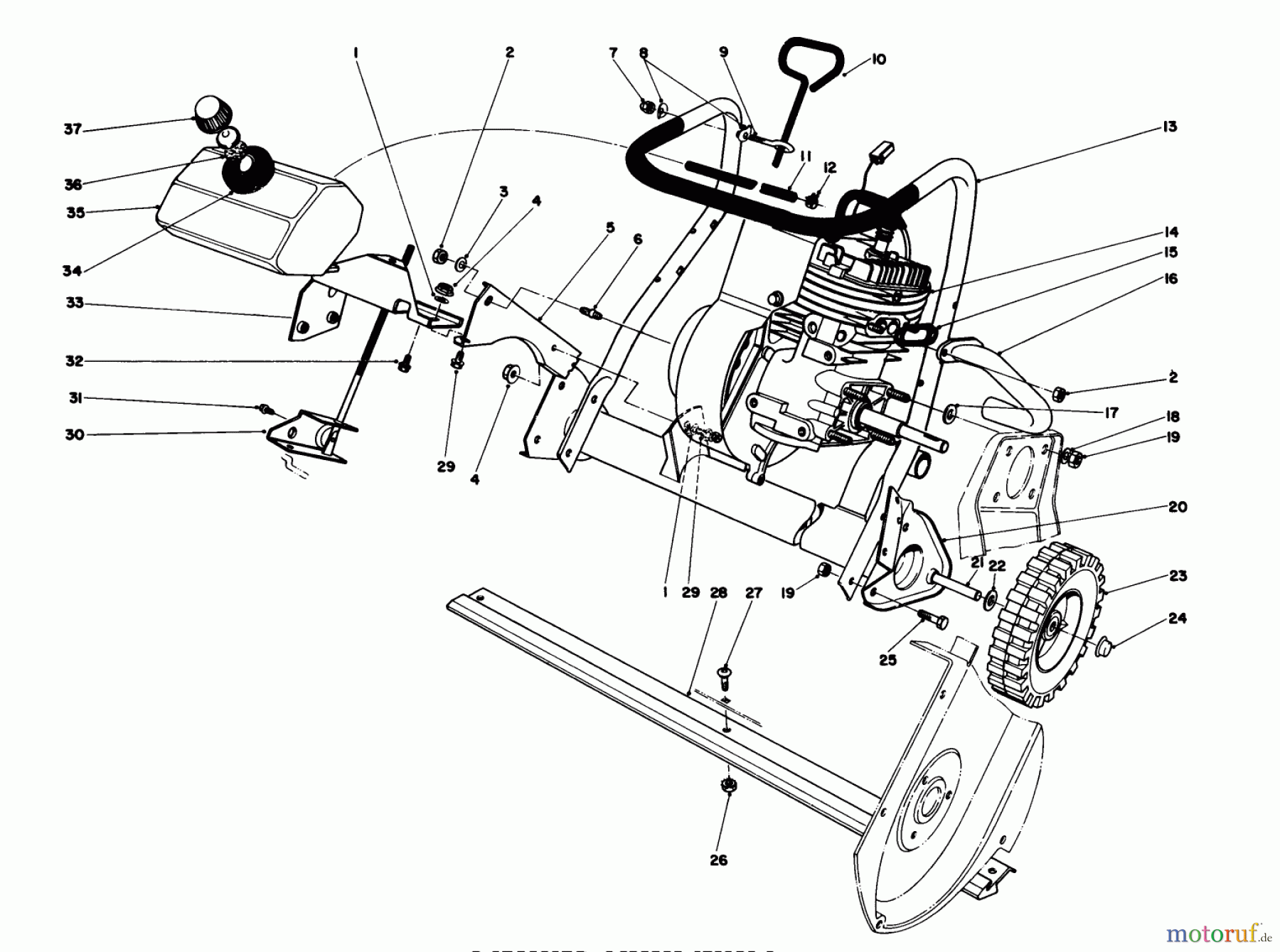 Toro Neu Snow Blowers/Snow Throwers Seite 1 38165 (S-620) - Toro S-620 Snowthrower, 1985 (5010001-5999999) ENGINE ASSEMBLY