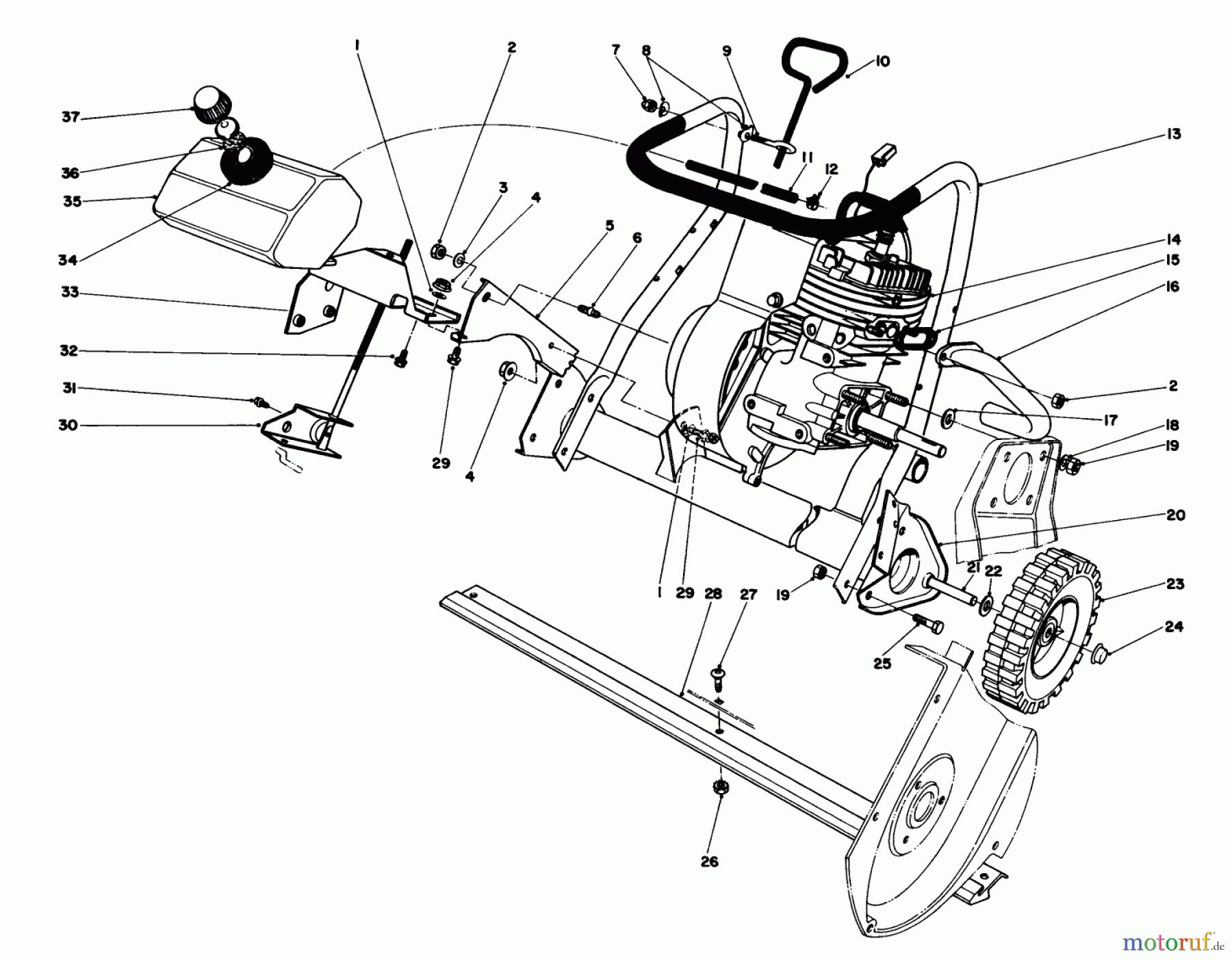 Toro Neu Snow Blowers/Snow Throwers Seite 1 38165C (S-620) - Toro S-620 Snowthrower, 1986 (6000001-6999999) ENGINE ASSEMBLY