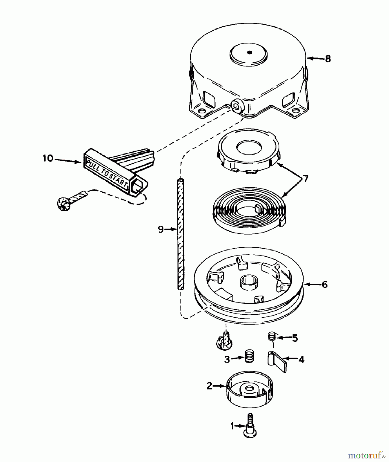 Toro Neu Snow Blowers/Snow Throwers Seite 1 38165 (S-620) - Toro S-620 Snowthrower, 1986 (6000001-6999999) REWIND STARTER NO. 590537