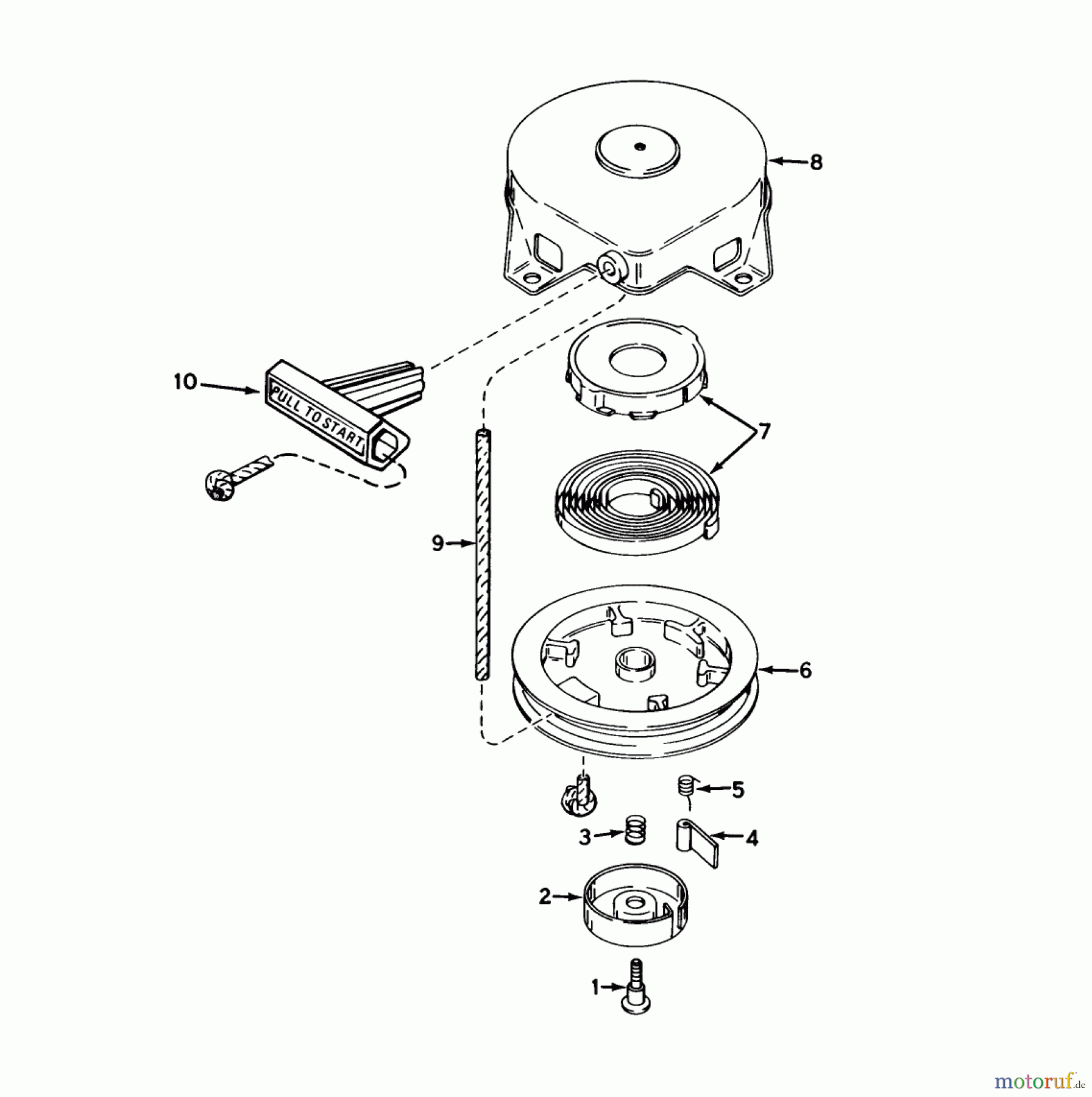 Toro Neu Snow Blowers/Snow Throwers Seite 1 38165 (S-620) - Toro S-620 Snowthrower, 1987 (7000001-7999999) REWIND STARTER NO. 590537