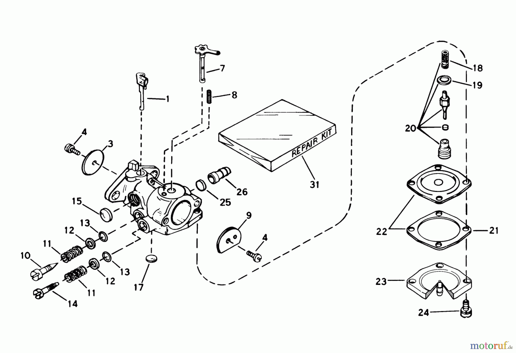 Toro Neu Snow Blowers/Snow Throwers Seite 1 38167C (S-620) - Toro S-620 Snowthrower, 1986 (6000001-6999999) CARBURETOR NO. 632142A