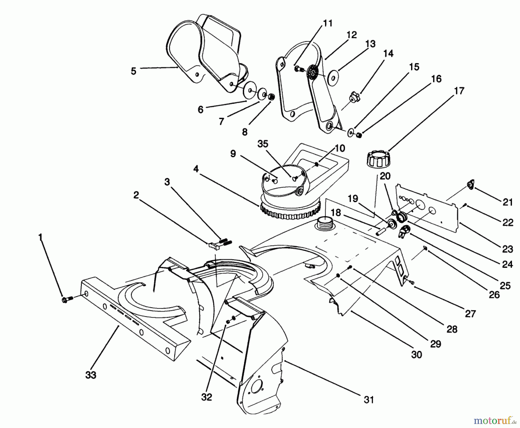 Toro Neu Snow Blowers/Snow Throwers Seite 1 38175 - Toro CCR Powerlite Snowthrower, 1992 (2000001-2999999) CHUTE ASSEMBLY