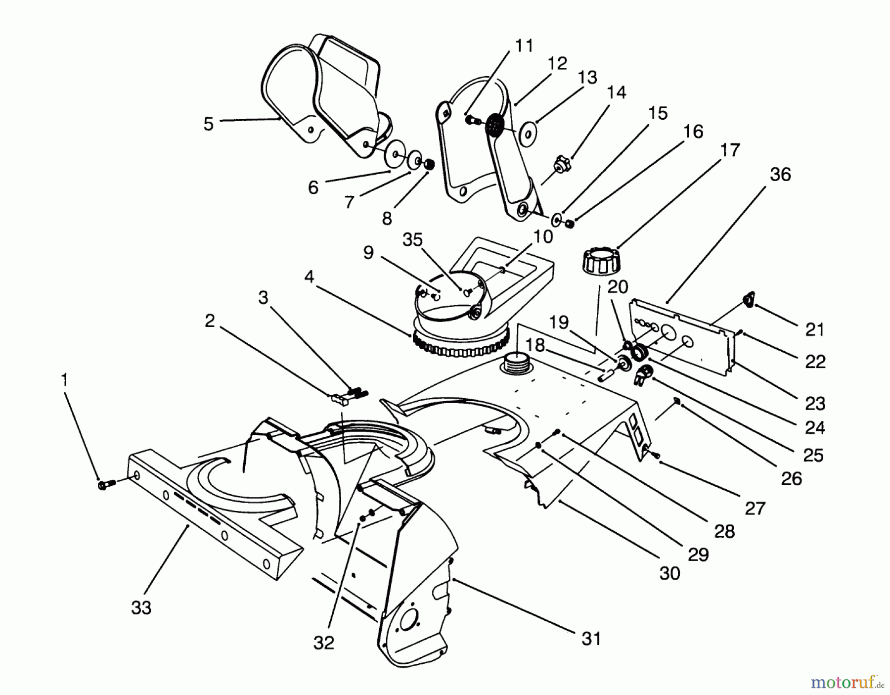 Toro Neu Snow Blowers/Snow Throwers Seite 1 38175 - Toro CCR Powerlite Snowthrower, 1994 (4900001-4999999) CHUTE ASSEMBLY