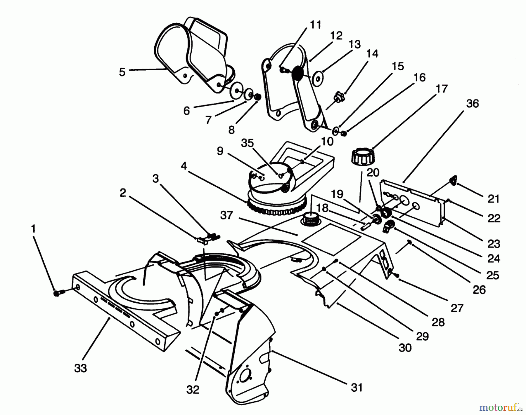 Toro Neu Snow Blowers/Snow Throwers Seite 1 38175 - Toro CCR Powerlite Snowthrower, 1996 (6900001-6999999) CHUTE ASSEMBLY