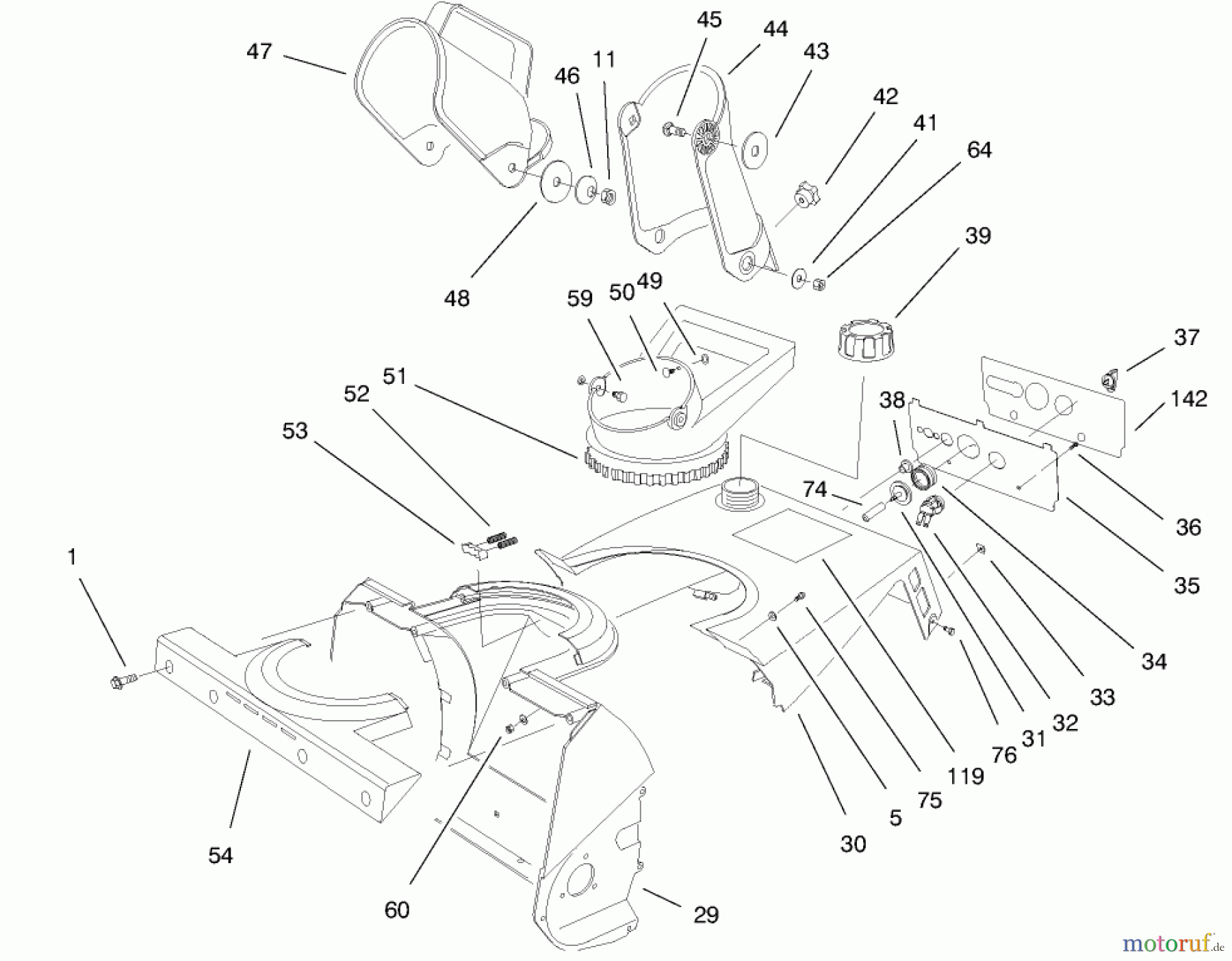 Toro Neu Snow Blowers/Snow Throwers Seite 1 38170 - Toro CCR Powerlite Snowthrower, 1997 (7900001-7999999) CHUTE ASSEMBLY