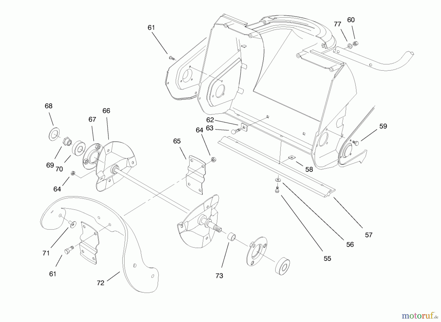  Toro Neu Snow Blowers/Snow Throwers Seite 1 38170 - Toro CCR Powerlite Snowthrower, 1998 (8900001-8999999) AUGER ASSEMBLY