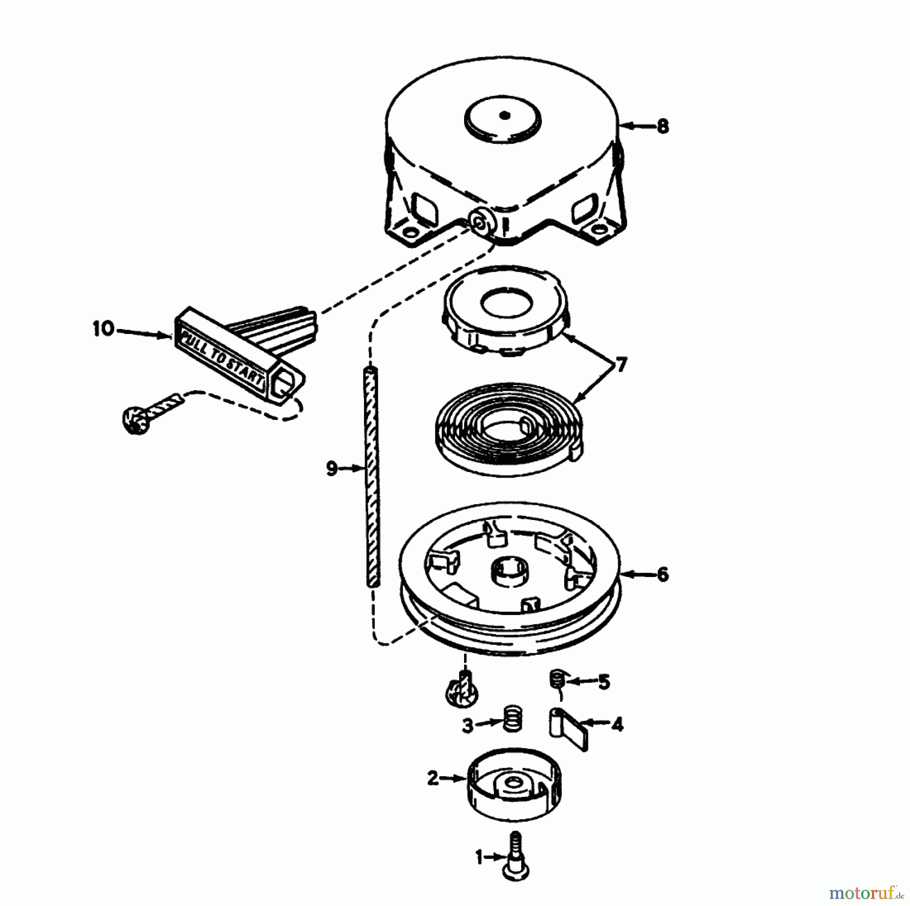 Toro Neu Snow Blowers/Snow Throwers Seite 1 38176 - Toro CCR Powerlite Snowthrower, 1992 (2000001-2999999) RECOIL STARTER NO. 590537