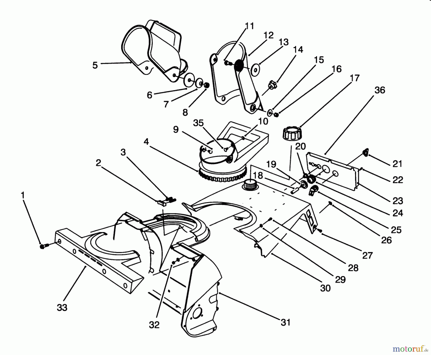  Toro Neu Snow Blowers/Snow Throwers Seite 1 38171 - Toro CCR Powerlite Snowthrower, 1994 (49000001-49999999) CHUTE ASSEMBLY
