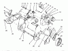 Toro 38176 - CCR Powerlite Snowthrower, 1994 (4900001-4999999) Ersatzteile ENGINE & WHEEL ASSEMBLY