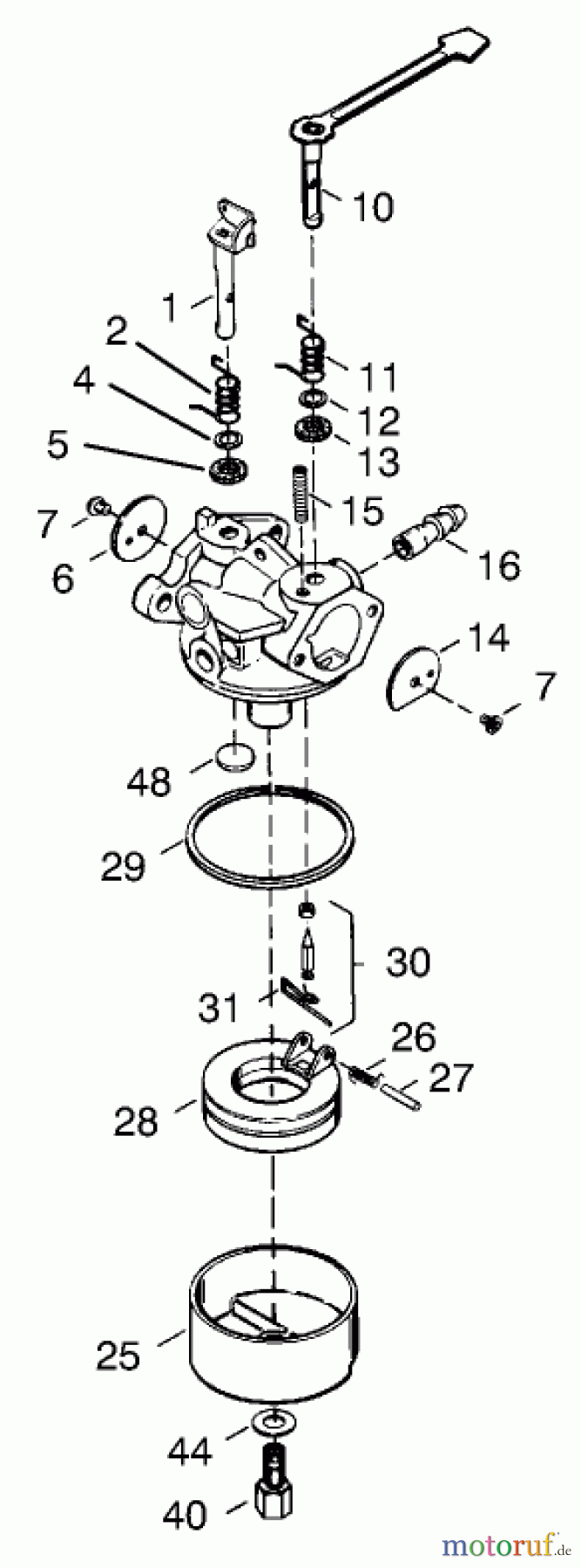  Toro Neu Snow Blowers/Snow Throwers Seite 1 38171 - Toro CCR Powerlite Snowthrower, 1997 (7900001-7999999) CARBURETOR NO. 632641