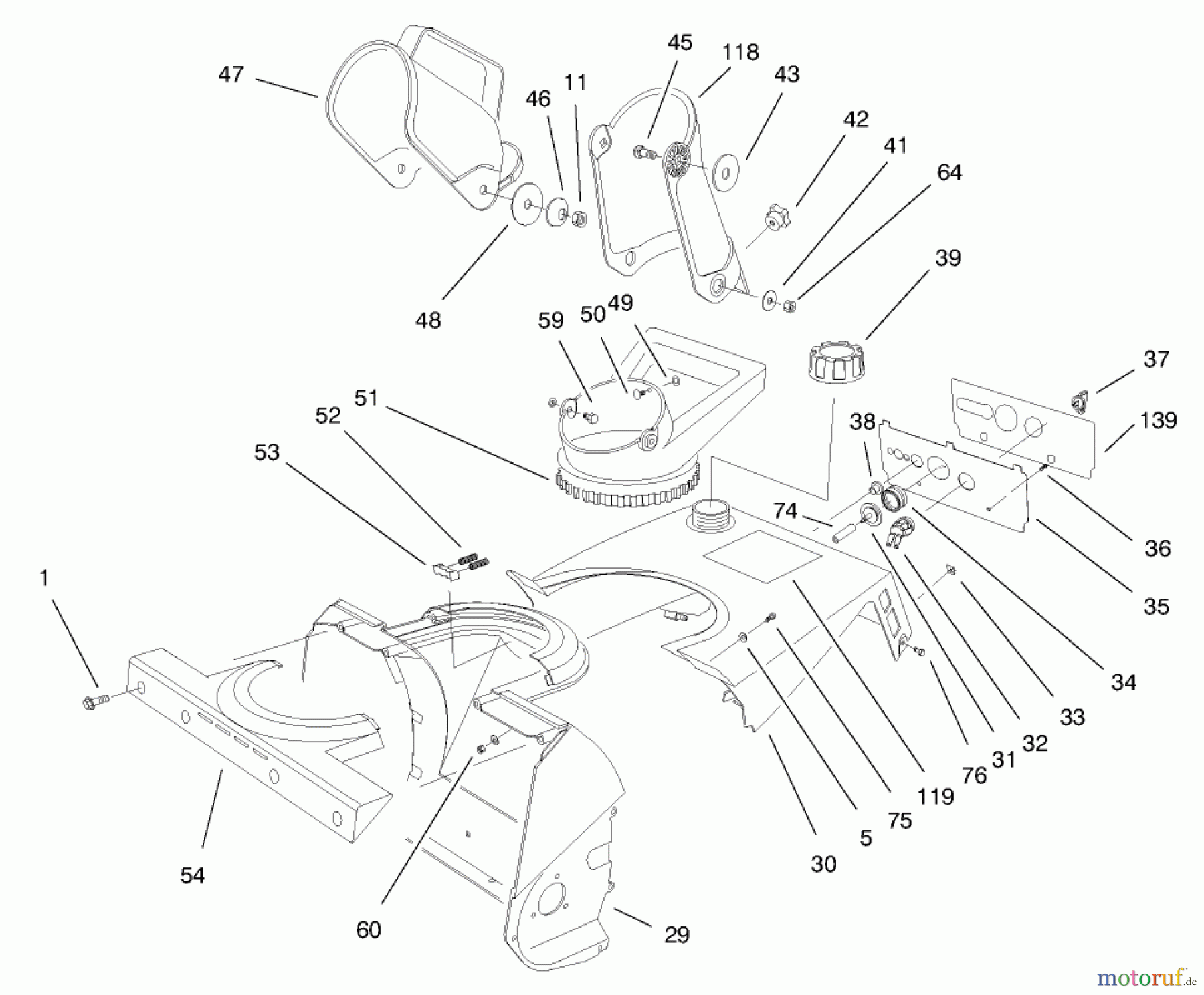 Toro Neu Snow Blowers/Snow Throwers Seite 1 38171 - Toro CCR Powerlite Snowthrower, 1997 (7900001-7999999) CHUTE ASSEMBLY