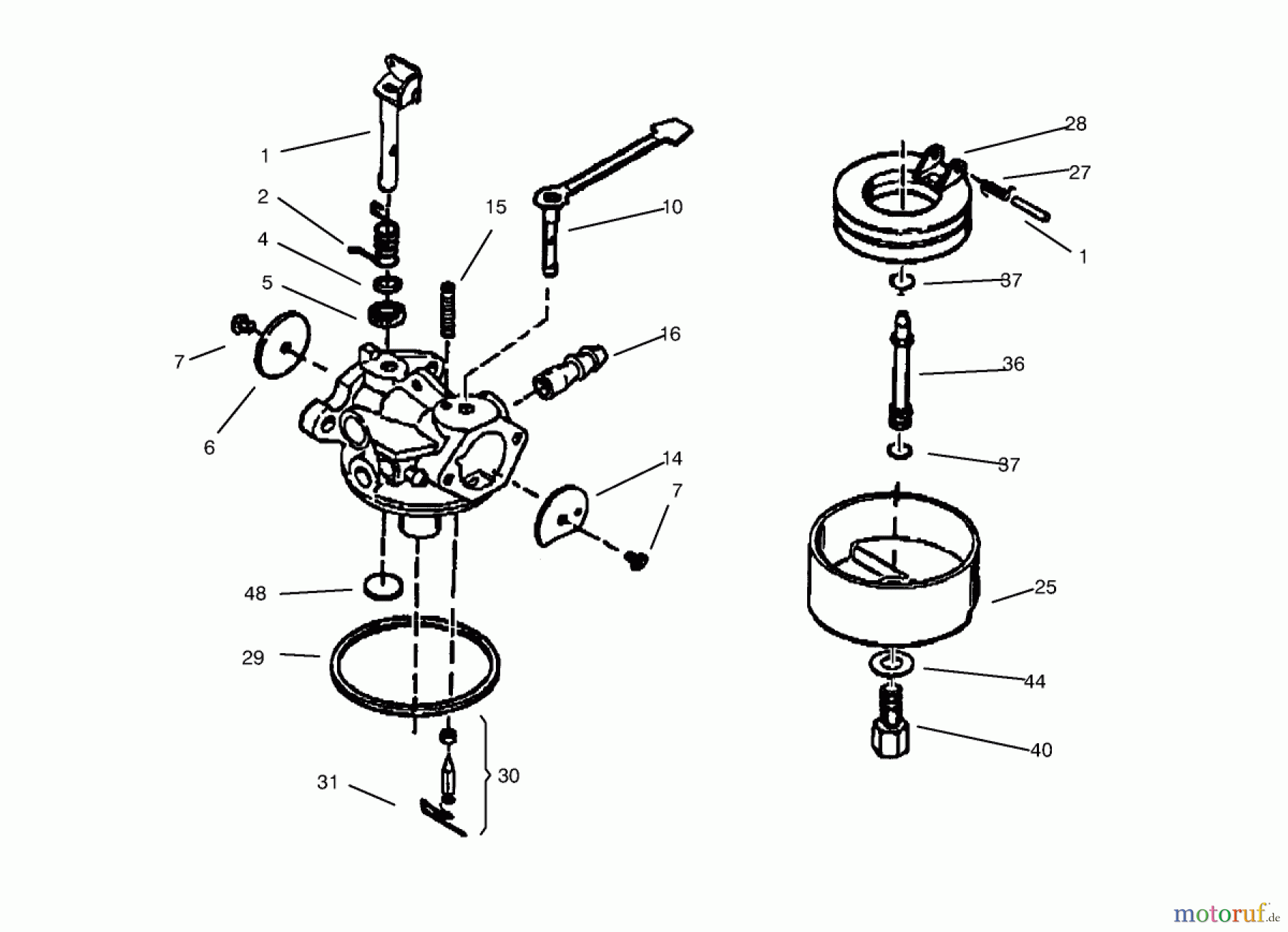 Toro Neu Snow Blowers/Snow Throwers Seite 1 38171 - Toro CCR Powerlite Snowthrower, 1998 (8900001-8999999) CARBURATOR NO. 640086