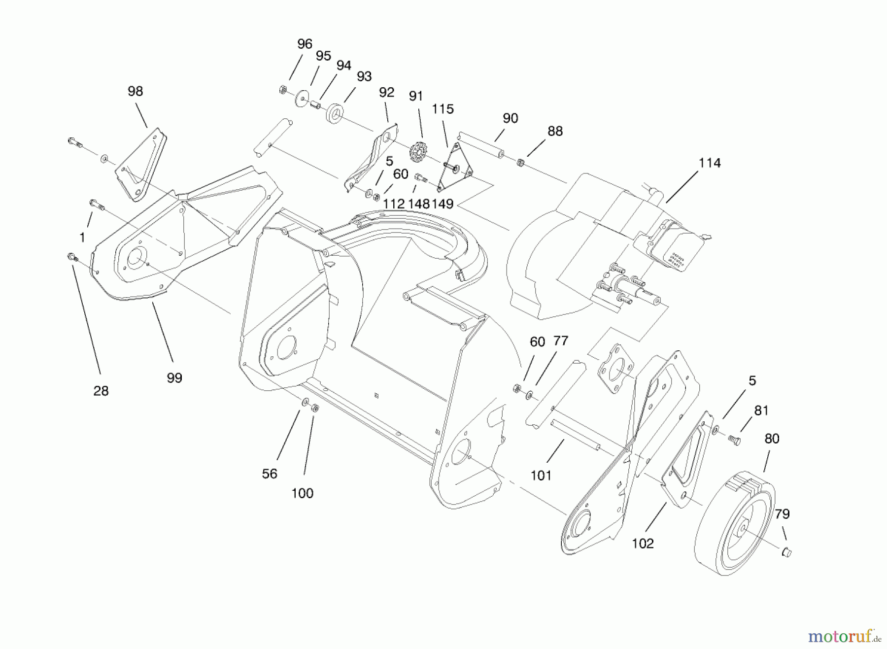 Toro Neu Snow Blowers/Snow Throwers Seite 1 38171 - Toro CCR Powerlite Snowthrower, 1998 (8900001-8999999) ENGINE AND WHEEL ASSEMBLY