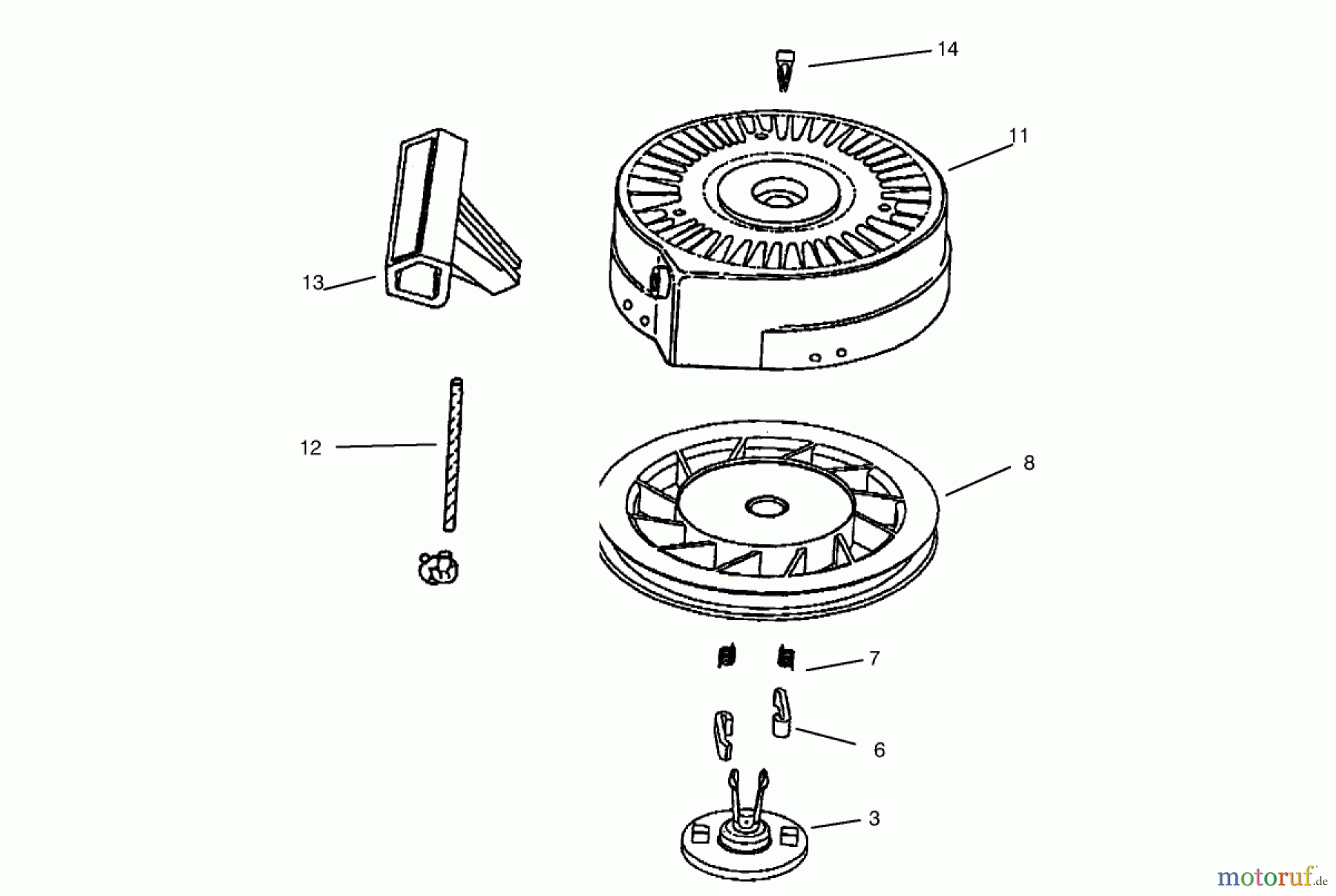 Toro Neu Snow Blowers/Snow Throwers Seite 1 38171 - Toro CCR Powerlite Snowthrower, 1998 (8900001-8999999) RECOIL STARTER NO. 590743