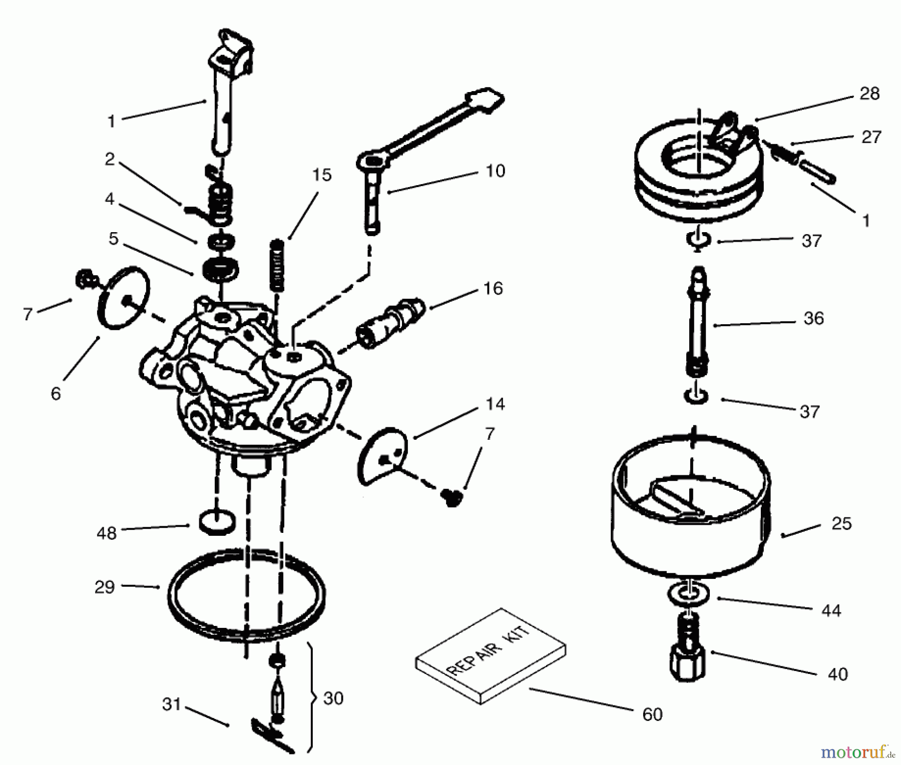 Toro Neu Snow Blowers/Snow Throwers Seite 1 38172 - Toro CCR Powerlite Snowthrower, 2001 (210000001-210999999) CARBURETOR ASSEMBLY NO. 640086 TECUMSEH MODEL NO. HSK635 TYPE 1723A
