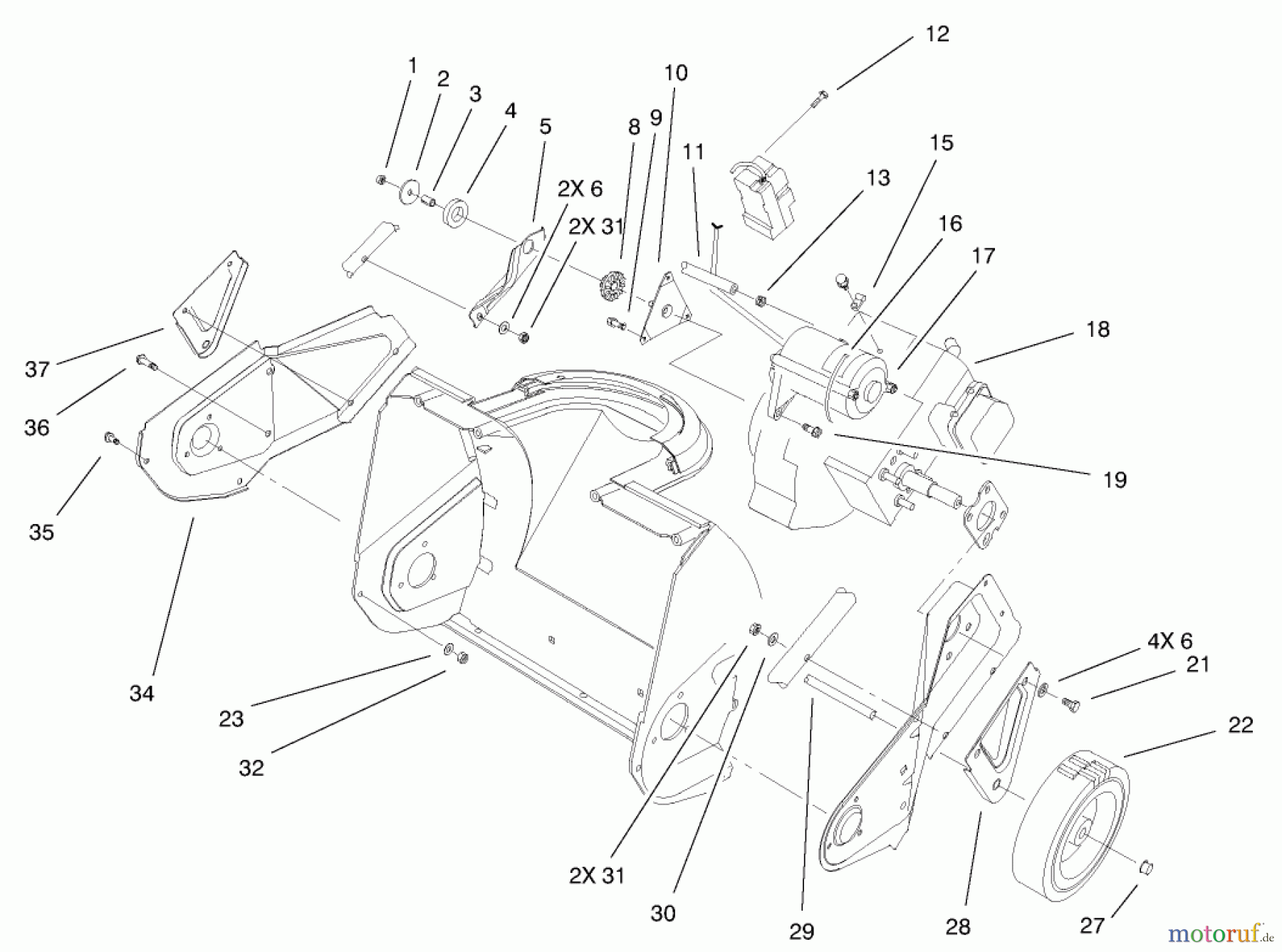 Toro Neu Snow Blowers/Snow Throwers Seite 1 38172 - Toro CCR Powerlite Snowthrower, 2003 (230000001-230999999) ENGINE, SIDE PLATE AND WHEEL ASSEMBLY