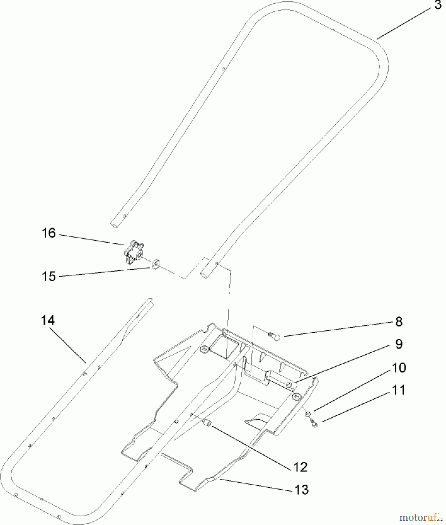 Toro Neu Snow Blowers/Snow Throwers Seite 1 38172 - Toro Powerlite Snowthrower, 2005 (250000001-250010000) HANDLE AND LOWER SHROUD ASSEMBLY