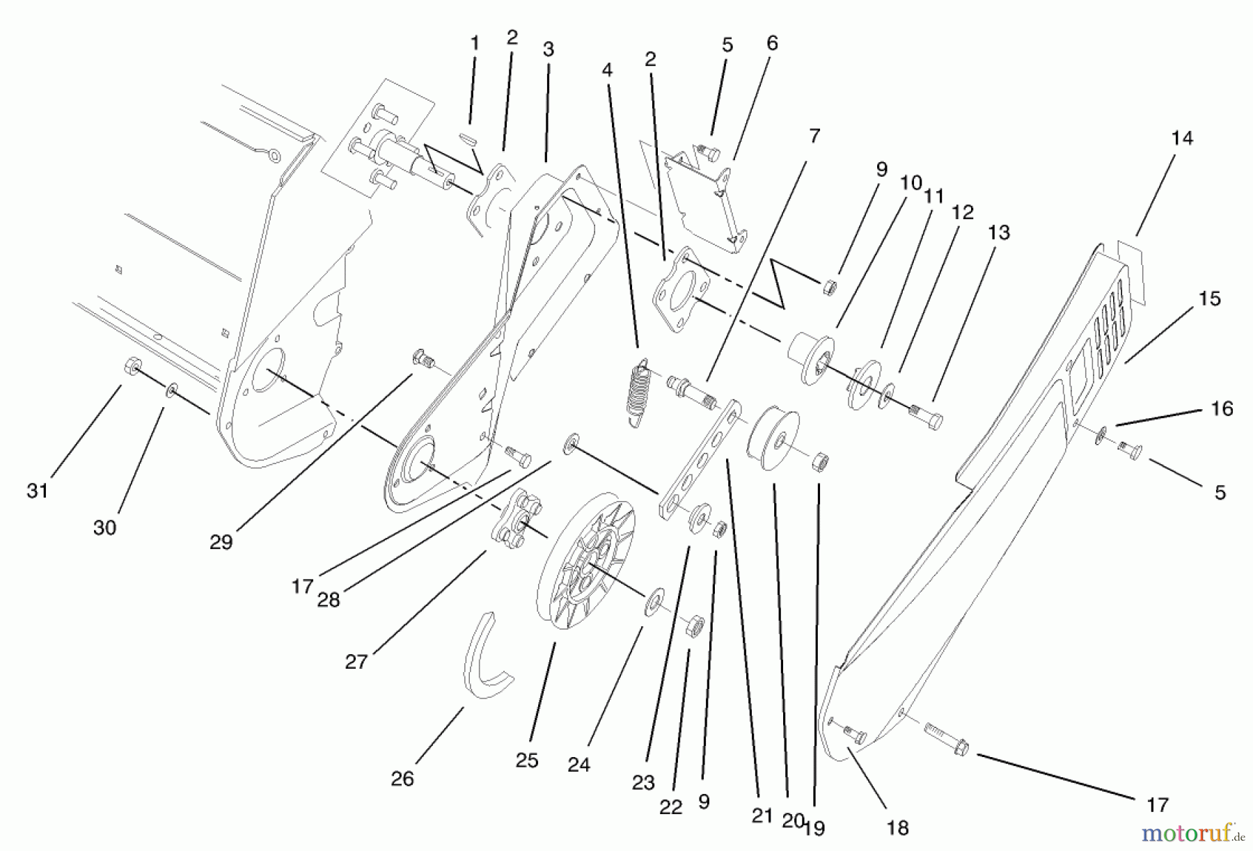 Toro Neu Snow Blowers/Snow Throwers Seite 1 38172 - Toro Powerlite Snowthrower, 2004 (240000001-240999999) IMPELLER DRIVE ASSEMBLY