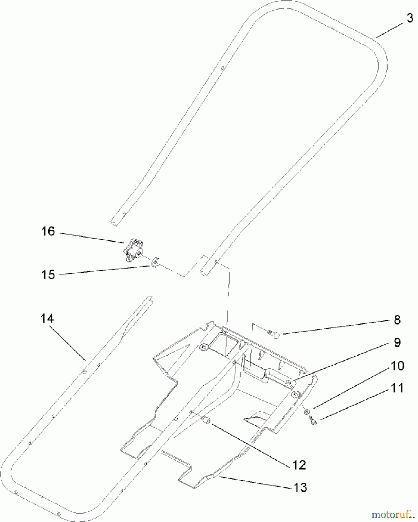 Toro Neu Snow Blowers/Snow Throwers Seite 1 38172 - Toro Powerlite Snowthrower, 2009 (290000001-290999999) HANDLE AND LOWER SHROUD ASSEMBLY
