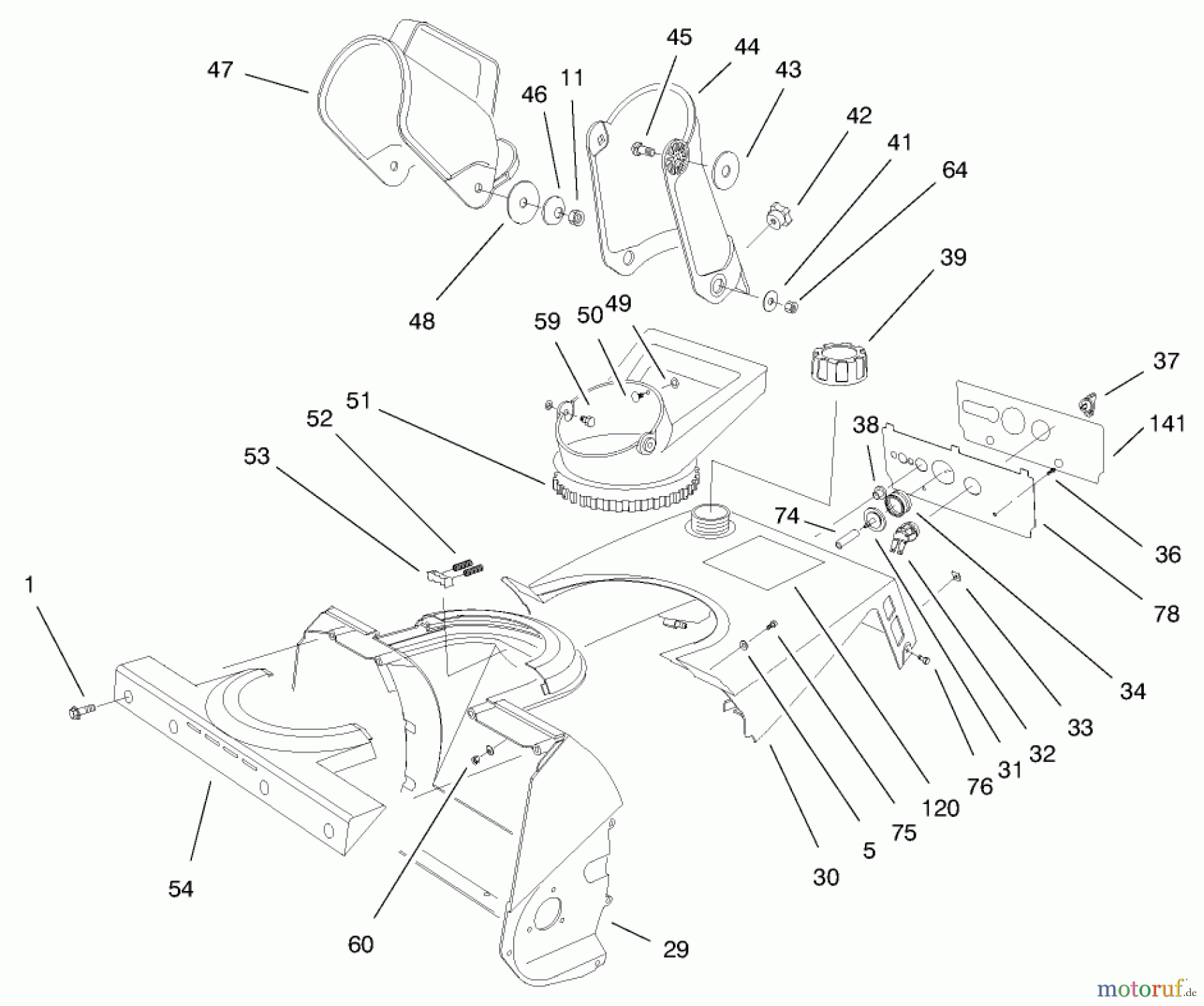 Toro Neu Snow Blowers/Snow Throwers Seite 1 38175 - Toro CCR Powerlite Snowthrower, 1997 (7900001-7999999) CHUTE ASSEMBLY