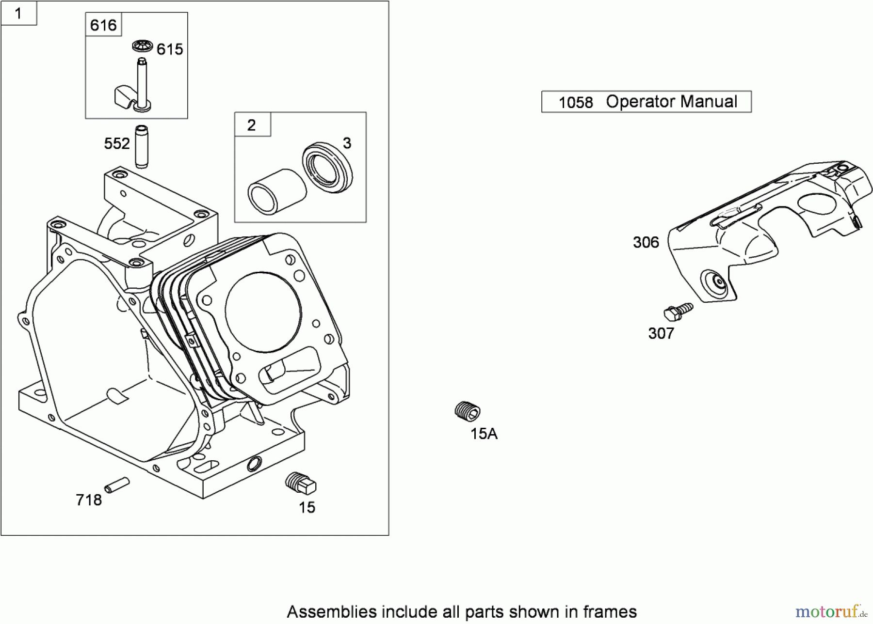Toro Neu Blowers/Vacuums/Chippers/Shredders 62925 - Toro 206cc OHV Vacuum Blower, 2010 (310000001-310999999) CYLINDER ASSEMBLY BRIGGS AND STRATTON 126302-0321-B8