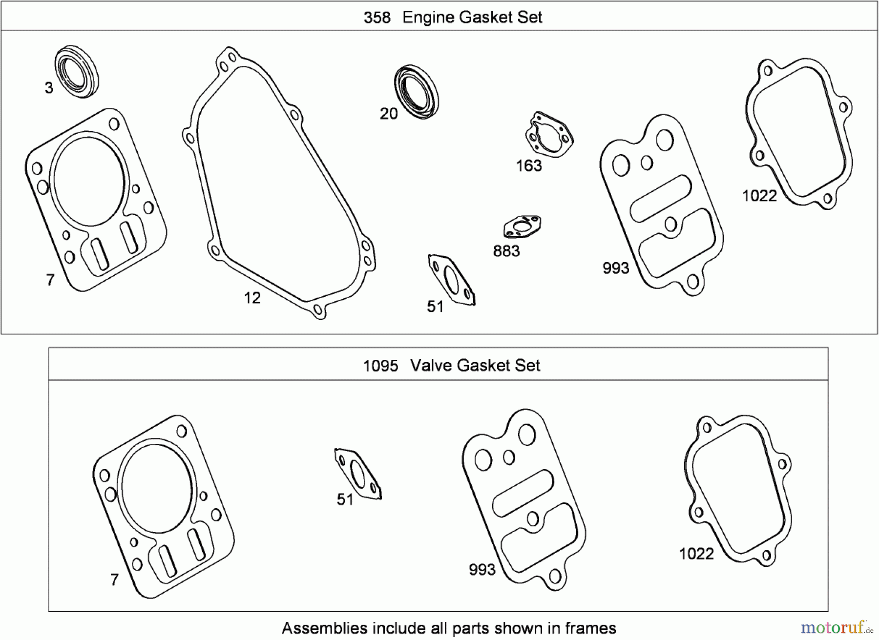 Toro Neu Blowers/Vacuums/Chippers/Shredders 62925 - Toro 206cc OHV Vacuum Blower, 2008 (280000001-280999999) ENGINE GASKET SET BRIGGS AND STRATTON 126302-0321-B8