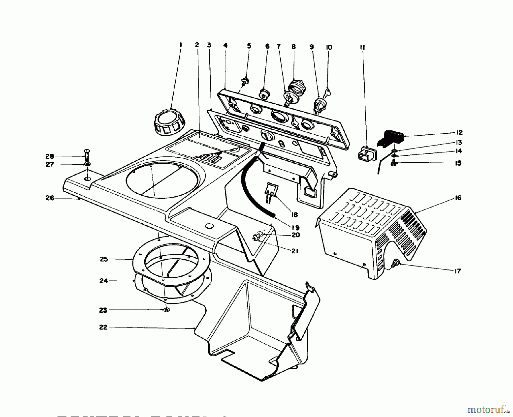  Toro Neu Snow Blowers/Snow Throwers Seite 1 38180C - Toro CCR 2000 Snowthrower, 1987 (7000001-7999999) CONTROL PANEL & SHROUDING ASSEMBLY