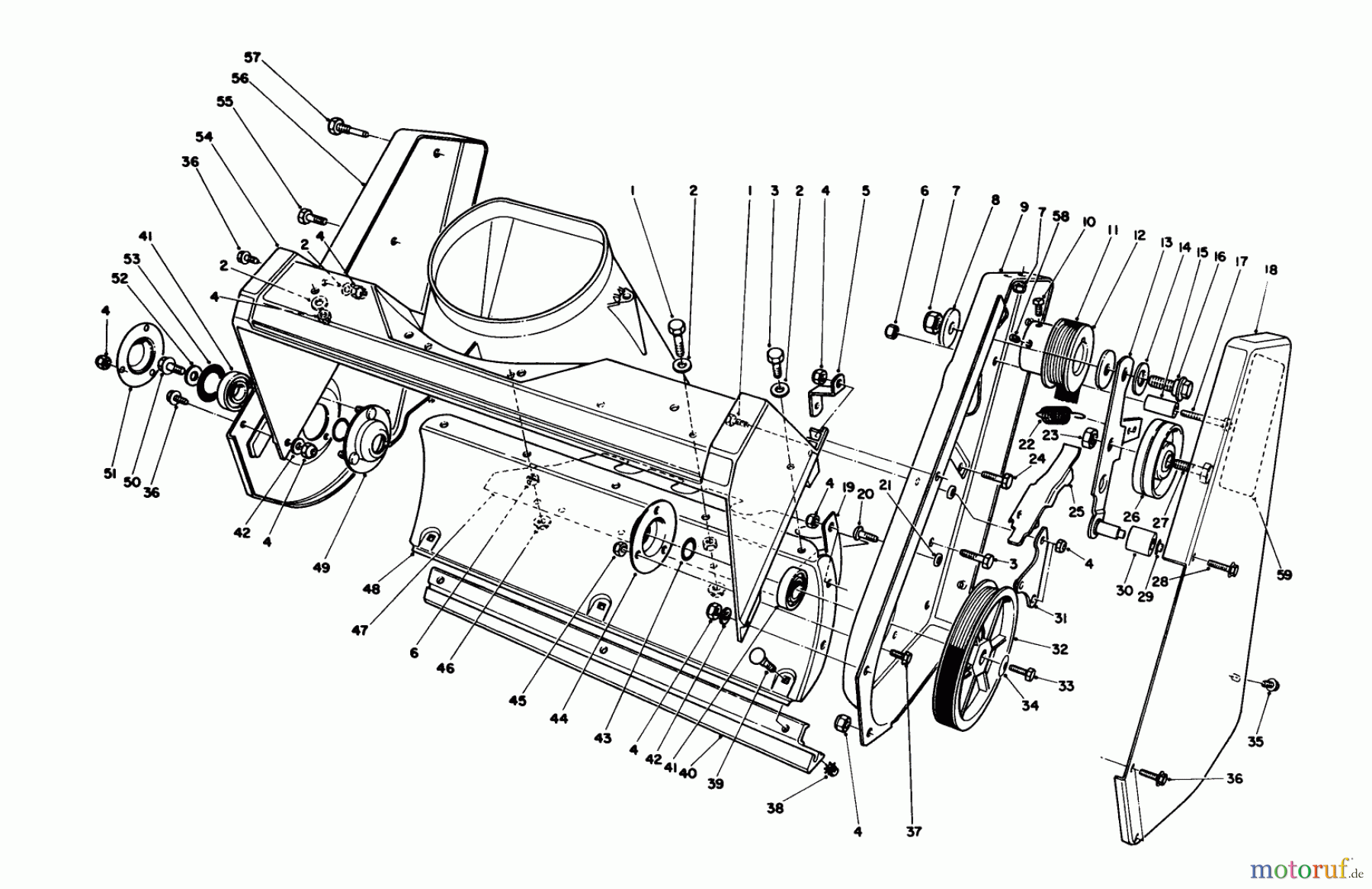  Toro Neu Snow Blowers/Snow Throwers Seite 1 38180C - Toro CCR 2000 Snowthrower, 1987 (7000001-7999999) HOUSING ASSEMBLY