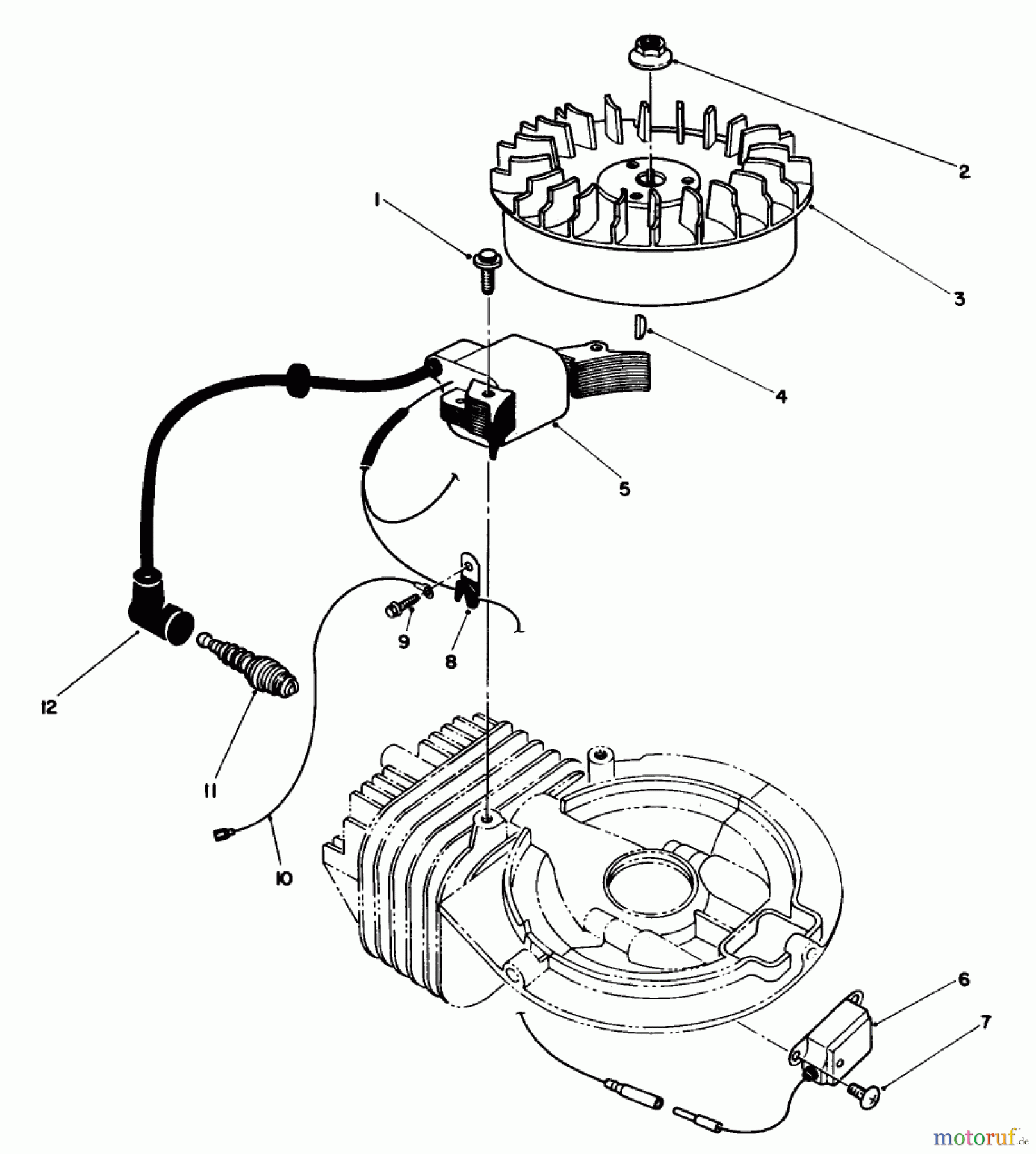 Toro Neu Snow Blowers/Snow Throwers Seite 1 38180C - Toro CCR 2000 Snowthrower, 1988 (8000001-8999999) FLYWHEEL & MAGNETO ASSEMBLY