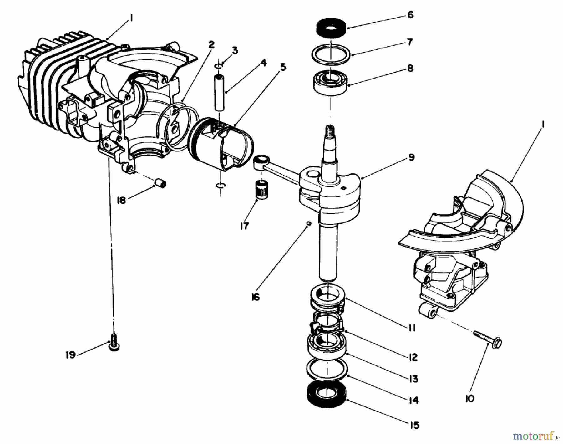 Toro Neu Snow Blowers/Snow Throwers Seite 1 38180C - Toro CCR 2000 Snowthrower, 1988 (8000001-8999999) SHORT BLOCK ASSEMBLY