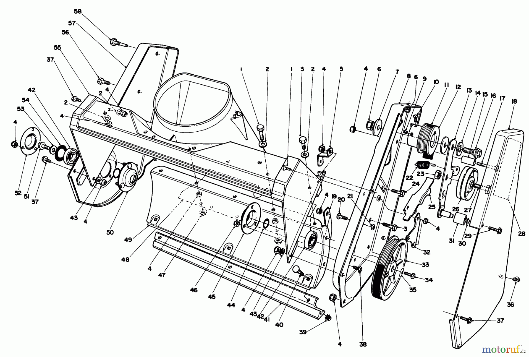 Toro Neu Snow Blowers/Snow Throwers Seite 1 38180C - Toro CCR 2000 Snowthrower, 1989 (9000001-9999999) HOUSING ASSEMBLY