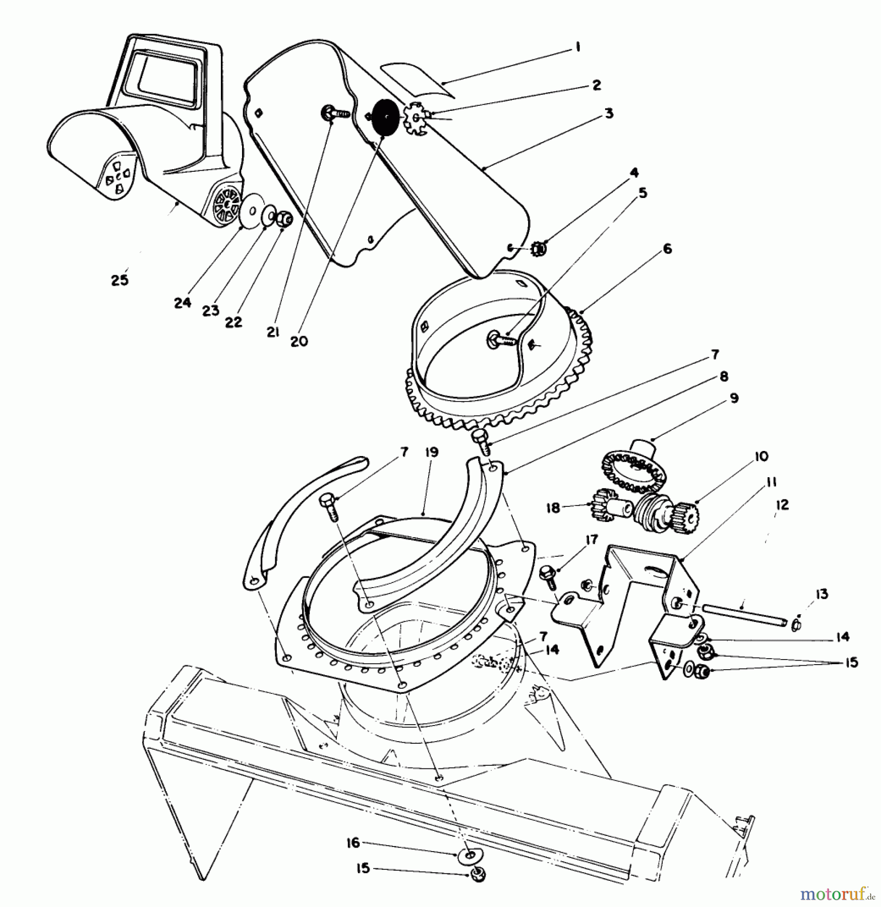 Toro Neu Snow Blowers/Snow Throwers Seite 1 38180 - Toro CCR 2000 Snowthrower, 1990 (0000001-0007973) DISCHARGE CHUTE ASSEMBLY