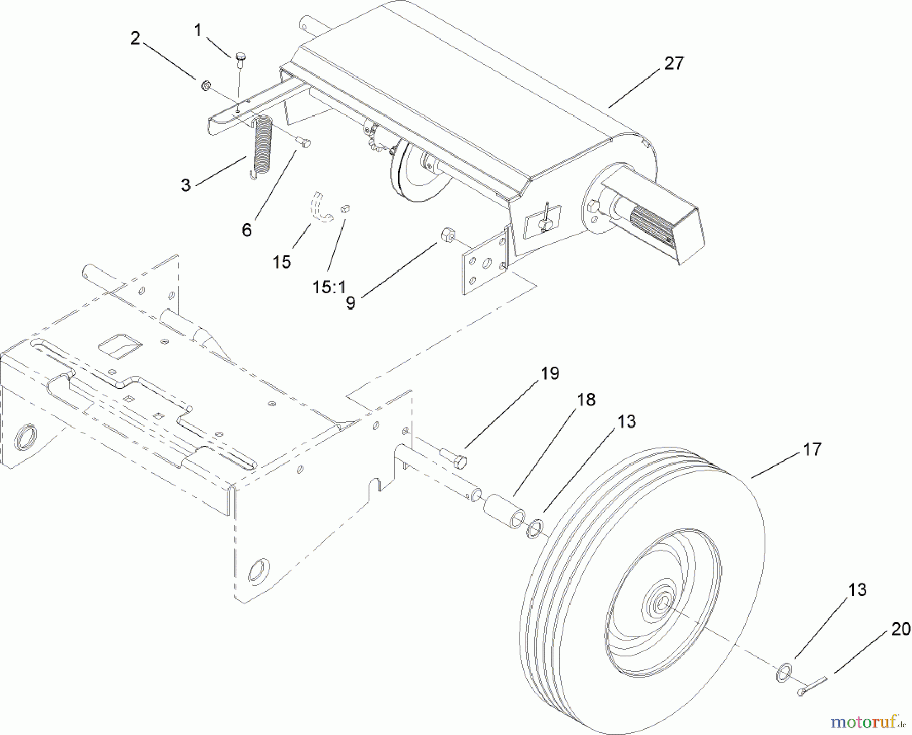 Toro Neu Blowers/Vacuums/Chippers/Shredders 62925 - Toro 206cc OHV Vacuum Blower, 2010 (310000001-310999999) TRACTION AND WHEEL ASSEMBLY
