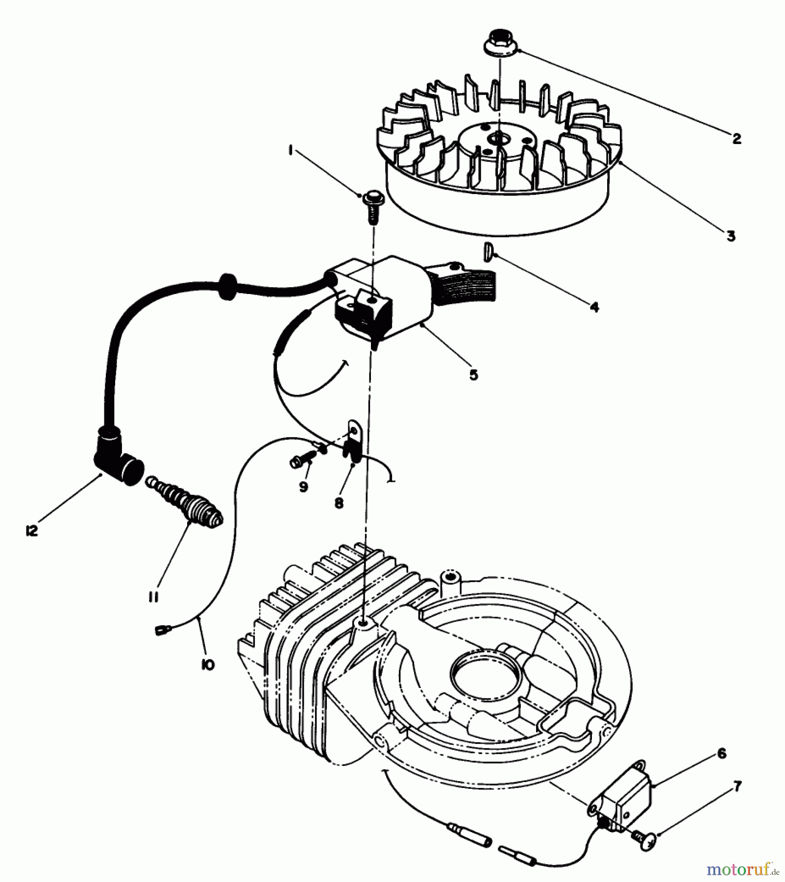 Toro Neu Snow Blowers/Snow Throwers Seite 1 38180 - Toro CCR 2000 Snowthrower, 1990 (0007974-0008194) FLYWHEEL & MAGNETO ASSEMBLY (ENGINE MODEL NO. 47PG6)