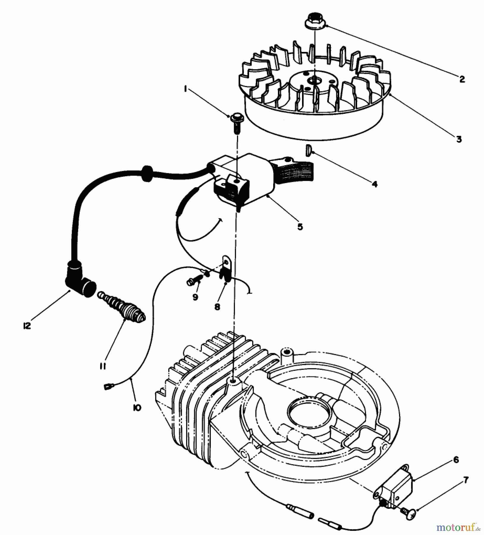  Toro Neu Snow Blowers/Snow Throwers Seite 1 38180 - Toro CCR 2000 Snowthrower, 1991 (1000001-1999999) FLYWHEEL & MAGNETO ASSEMBLY (ENGINE MODEL NO. 47PL0-4, 47PK9-4, 47PH7-4)