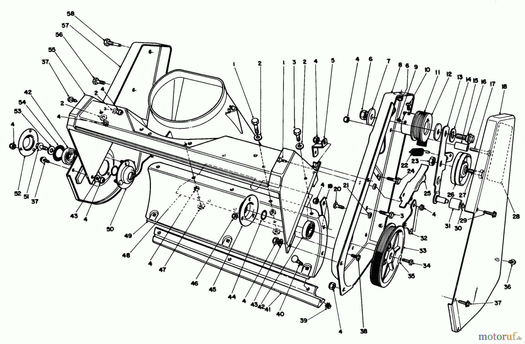 Toro Neu Snow Blowers/Snow Throwers Seite 1 38181 - Toro CCR 2000 Snowthrower, 1991 (1000001-1999999) HOUSING ASSEMBLY