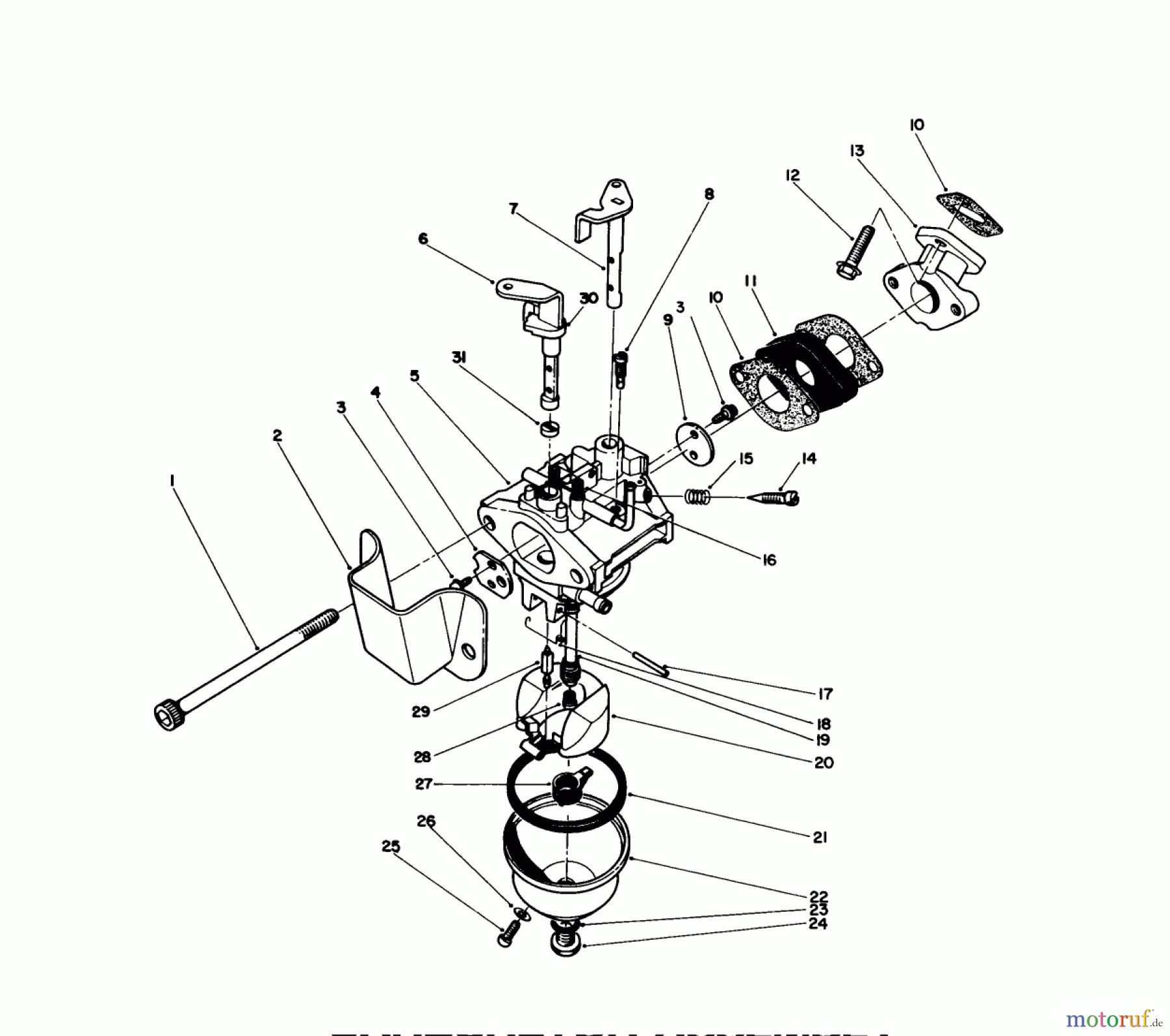 Toro Neu Snow Blowers/Snow Throwers Seite 1 38180 - Toro CCR 2000 Snowthrower, 1992 (2000001-2999999) CARBURETOR ASSEMBLY (ENGINE MODEL NO. 47PM1-4)